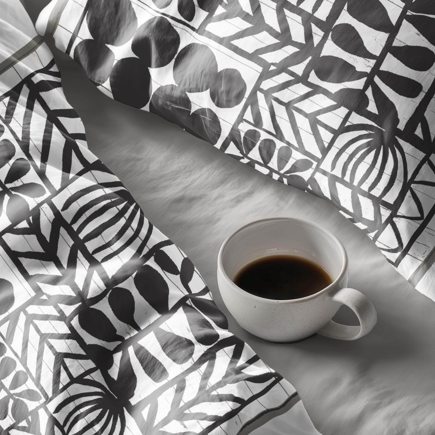 Modern Bedding Set - Geometric Duvet Cover with Zipper Closure & Stylish Pillowcases - timelessbohochic.com