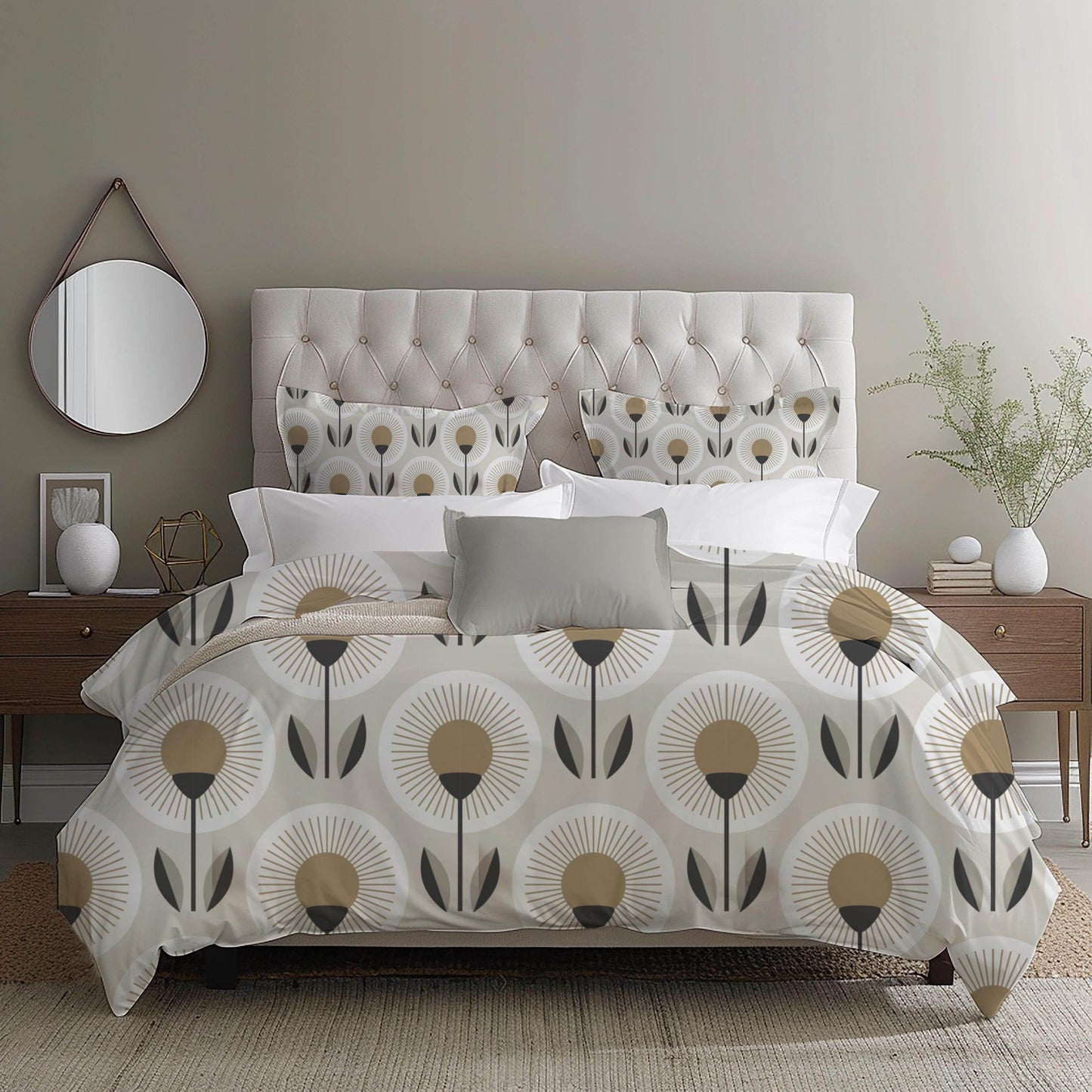 Sunflower Bedding Set – Floral Duvet Cover Zipper | Soft Breathable Polyester 3 Piece Bedspread - timelessbohochic.com