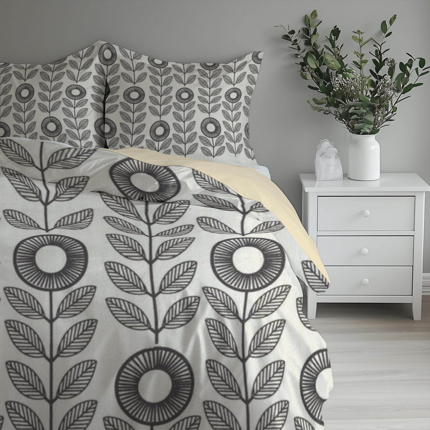 Floral Bedding Set - Sunflower Duvet Cover & Pillowcases | Soft Breathable 3 Piece Bedspread - timelessbohochic.com