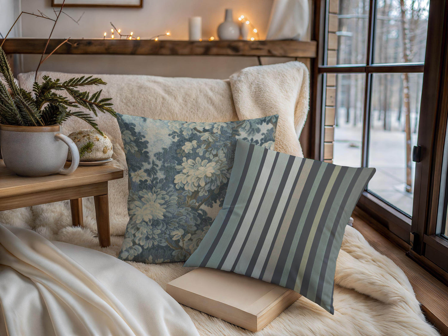 French Tapestry Pillow - Aubusson Style Decorative Cushion 18x18 Inch with Soft Filling - timelessbohochic.com