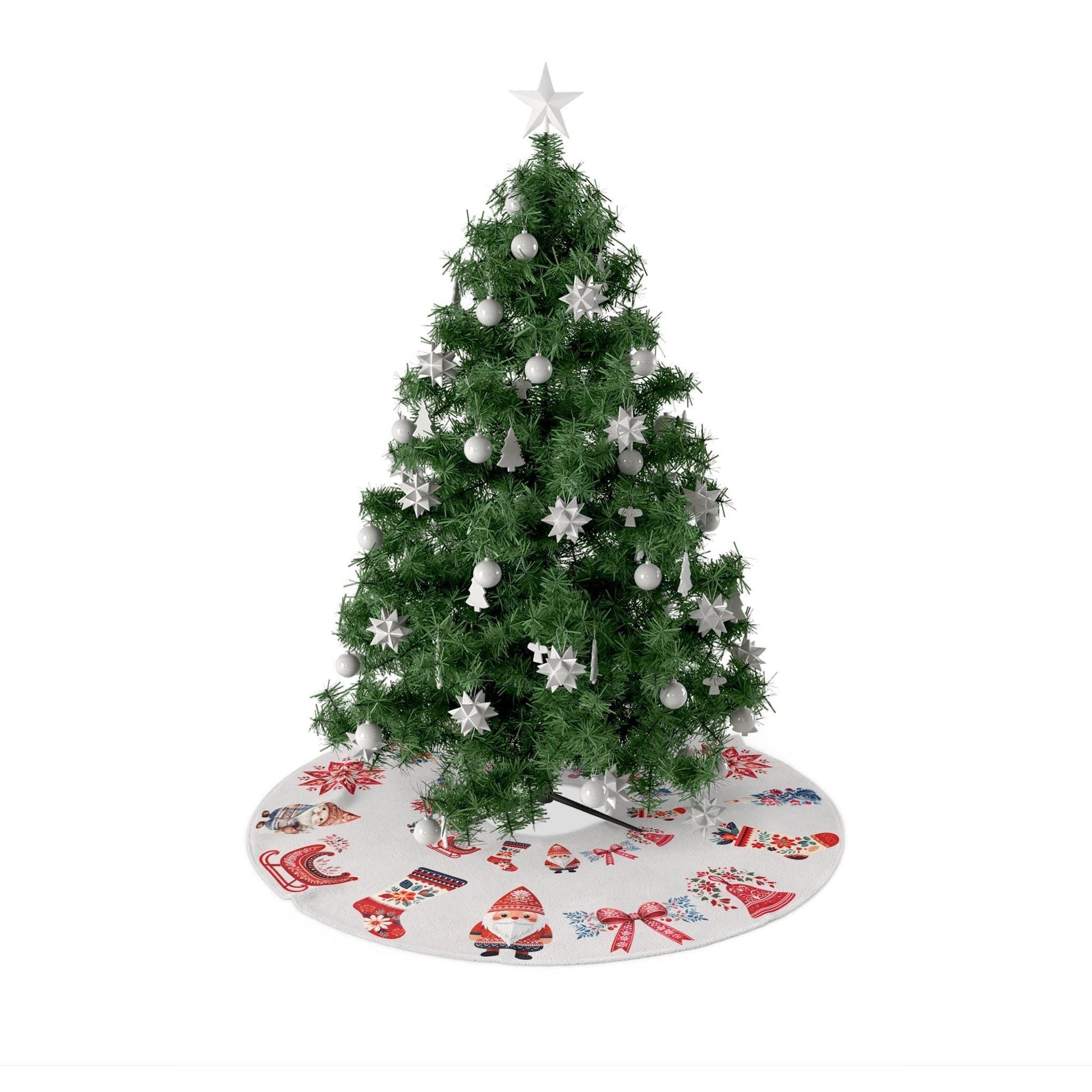 Nordic Christmas Tree Skirt – Scandinavian Holiday Decor | Cozy Winter Tree Skirt