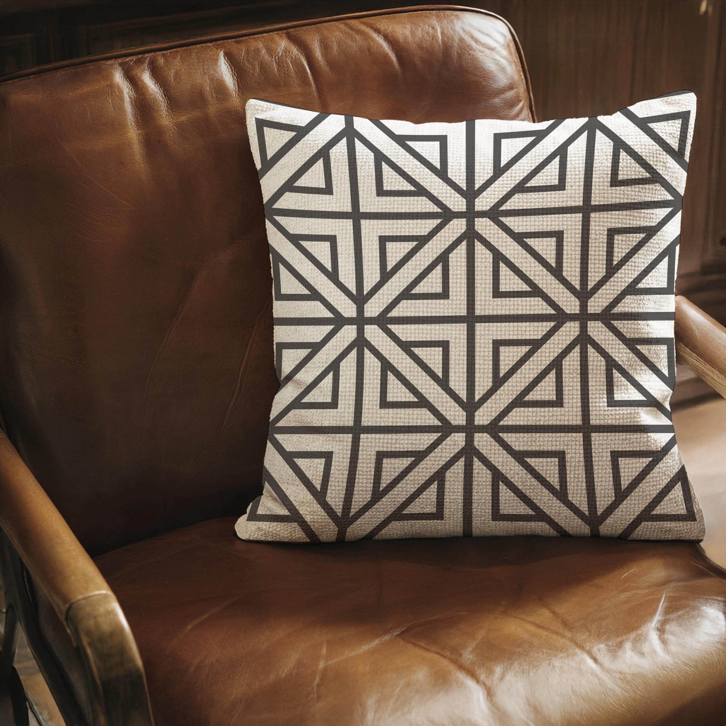 Geometric Pillowcase - Modern Throw Pillow With Patterned Cushion Cover - timelessbohochic.com