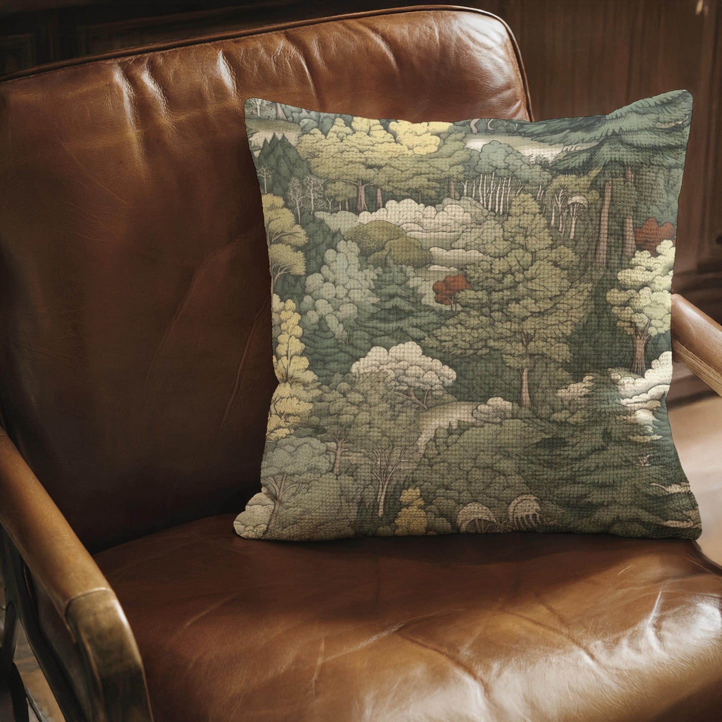 French Tapestry Pillow - Classic Aubusson Pattern Cotton Throw Pillow with Soft Polyester Filling - timelessbohochic.com