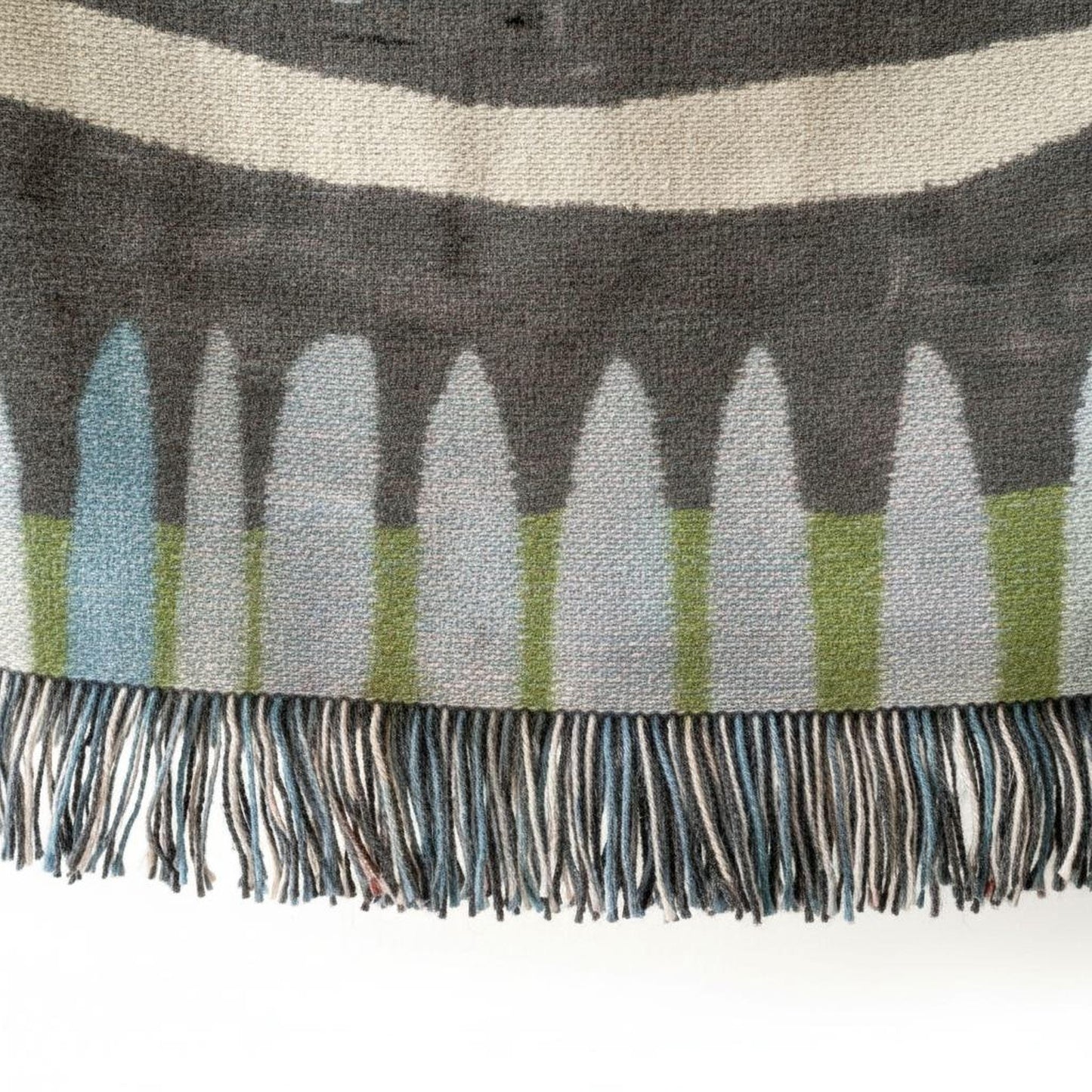 Modern Geometric woven blanket with geometric pattern styled for layered home decor