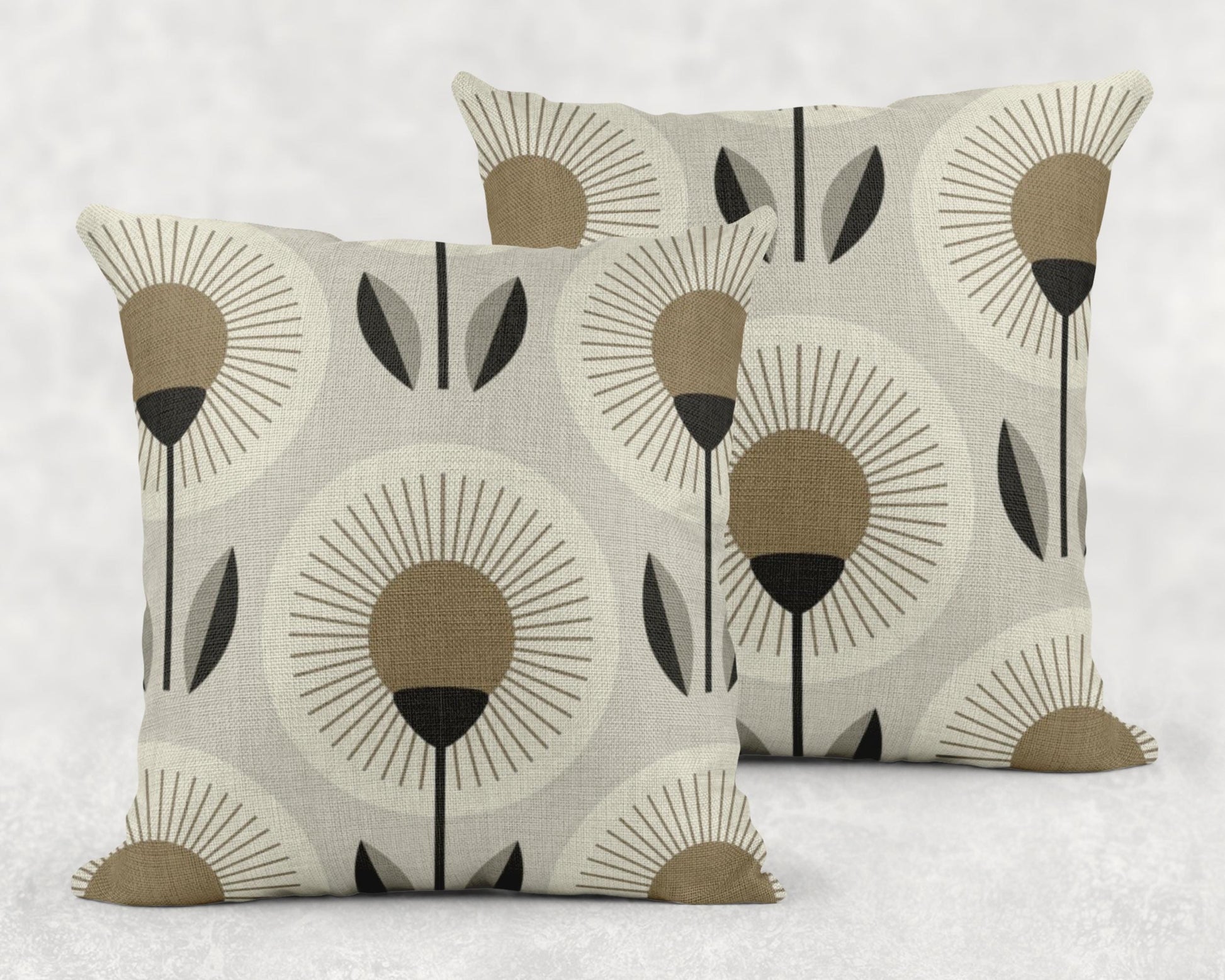 Throw Blanket Set - Modern Home Decor Woven Cotton Blanket With Geometric Floral Design