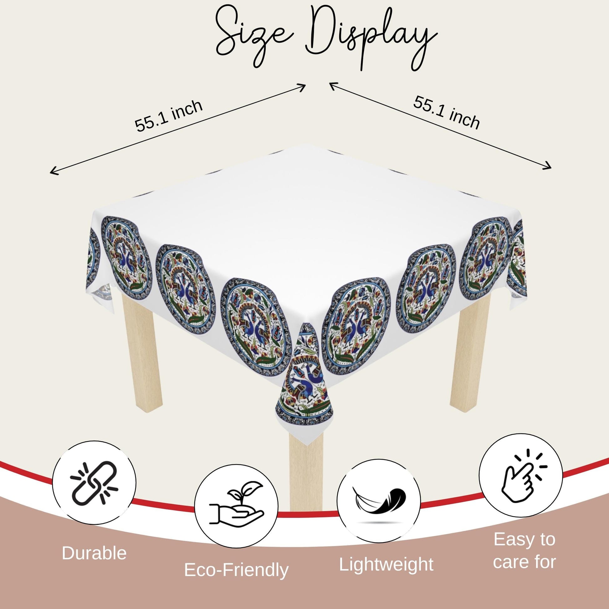 Armenian Peacocks Tablecloth - Elegant Bird Design Table Spread | Heritage Gift Armenia