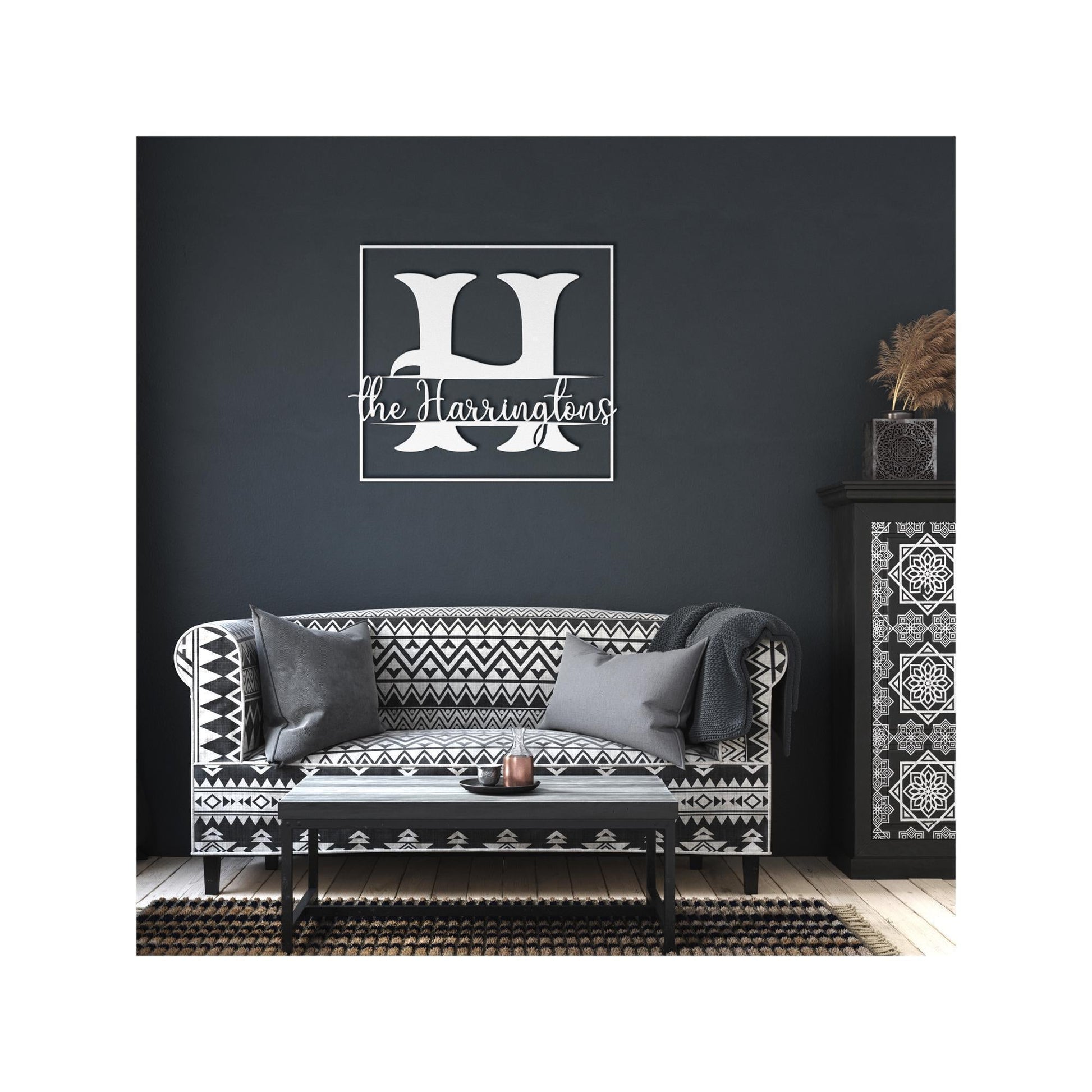 Custom Family Name Sign - Personalized Metal Plaque | Powder Coated Steel Wall Art