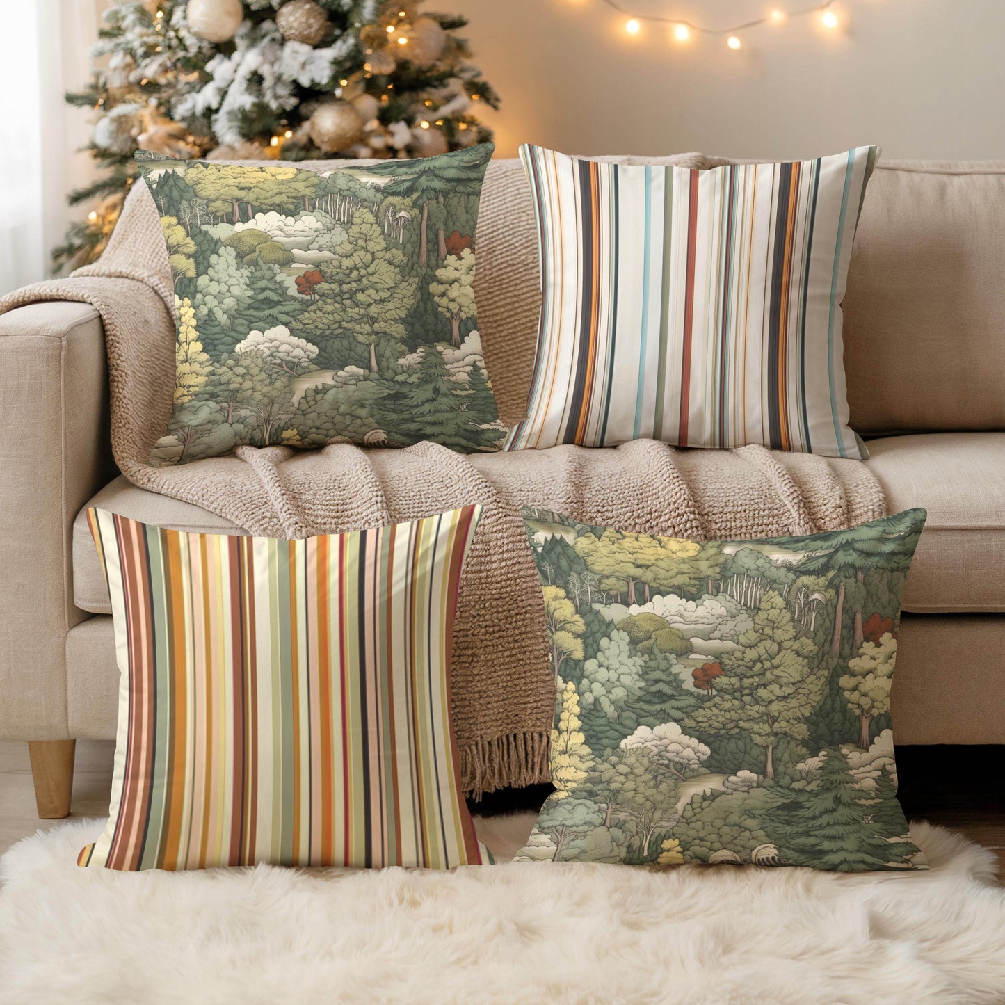 French Tapestry Pillow - Classic Aubusson Pattern Cotton Throw Pillow with Soft Polyester Filling - timelessbohochic.com