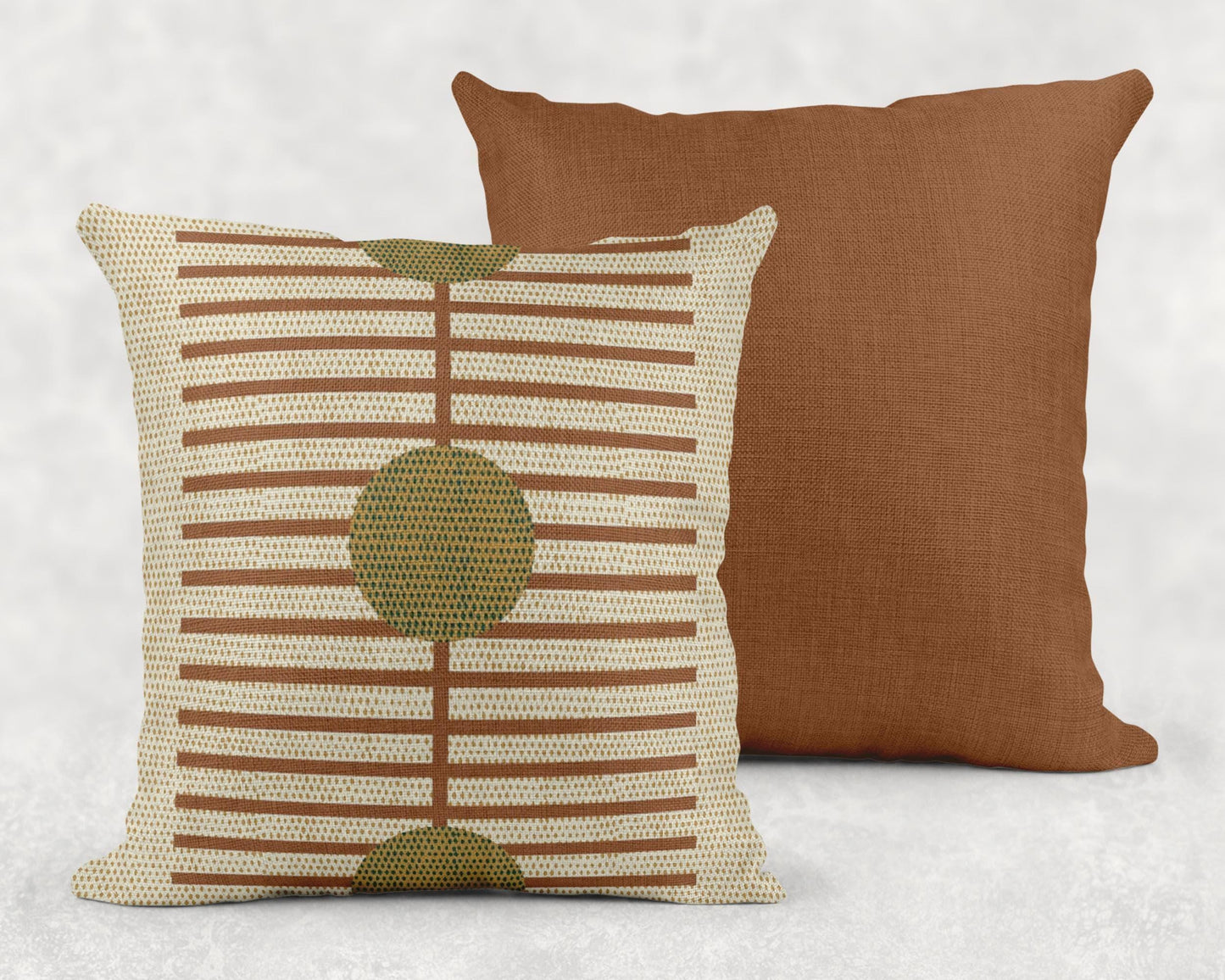 Scandinavian Inspired throw pillow with woven pattern styled on a sofa or bed
