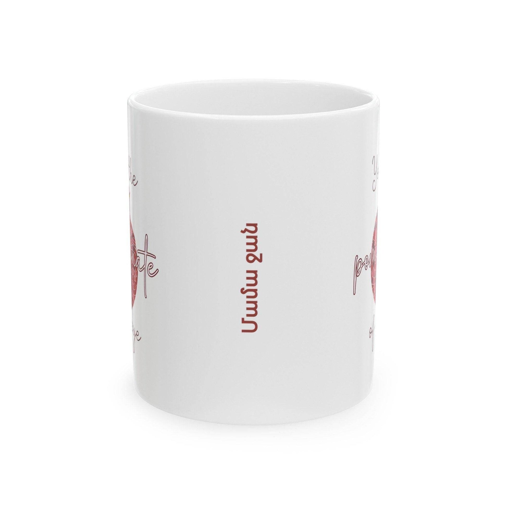 Armenian Coffee Mug – Handcrafted Ceramic Cup with Pomegranate Design, Personalized - timelessbohochic.com