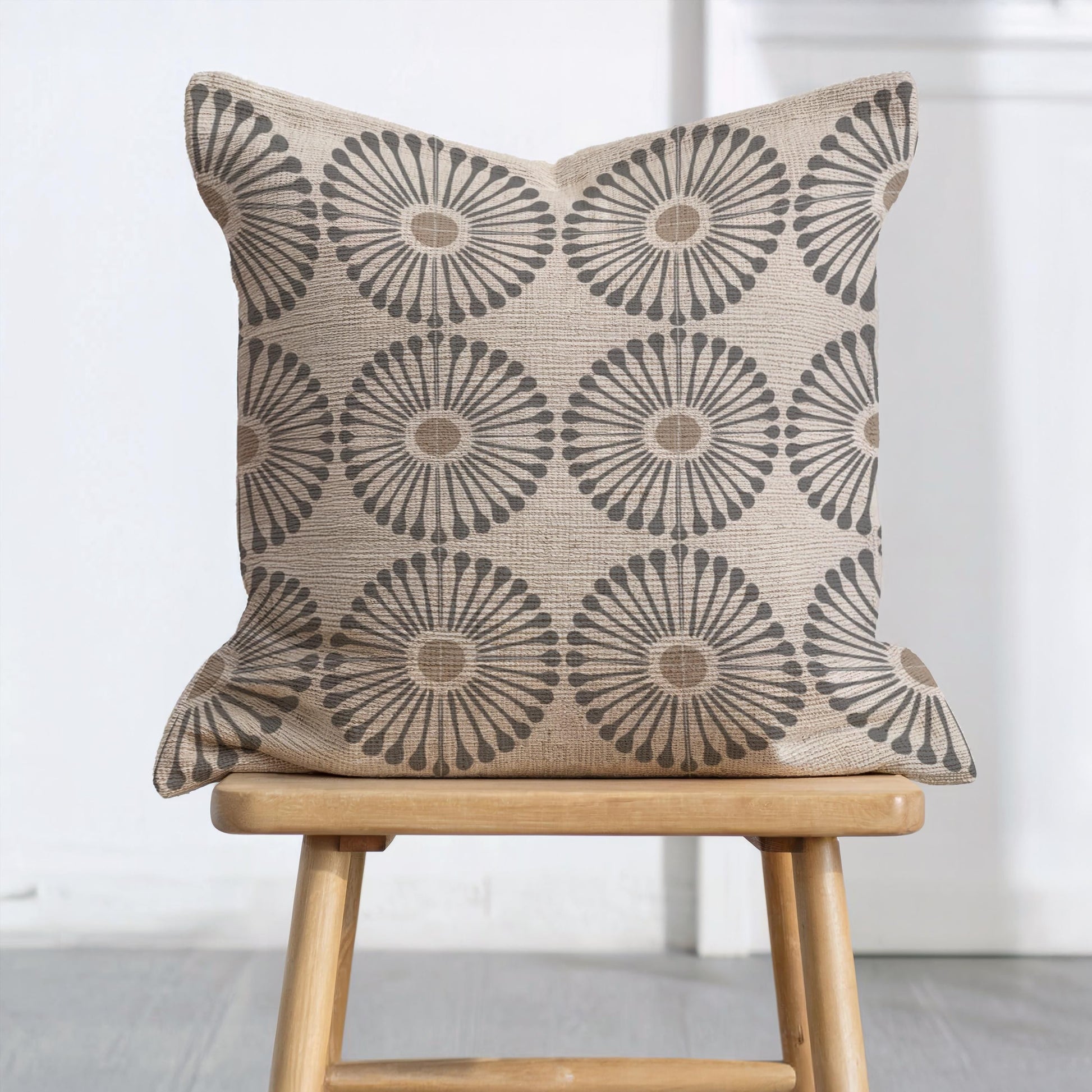 Woven Sunflower Pillow - Floral Decorative Cushion | Botanical Home Accent