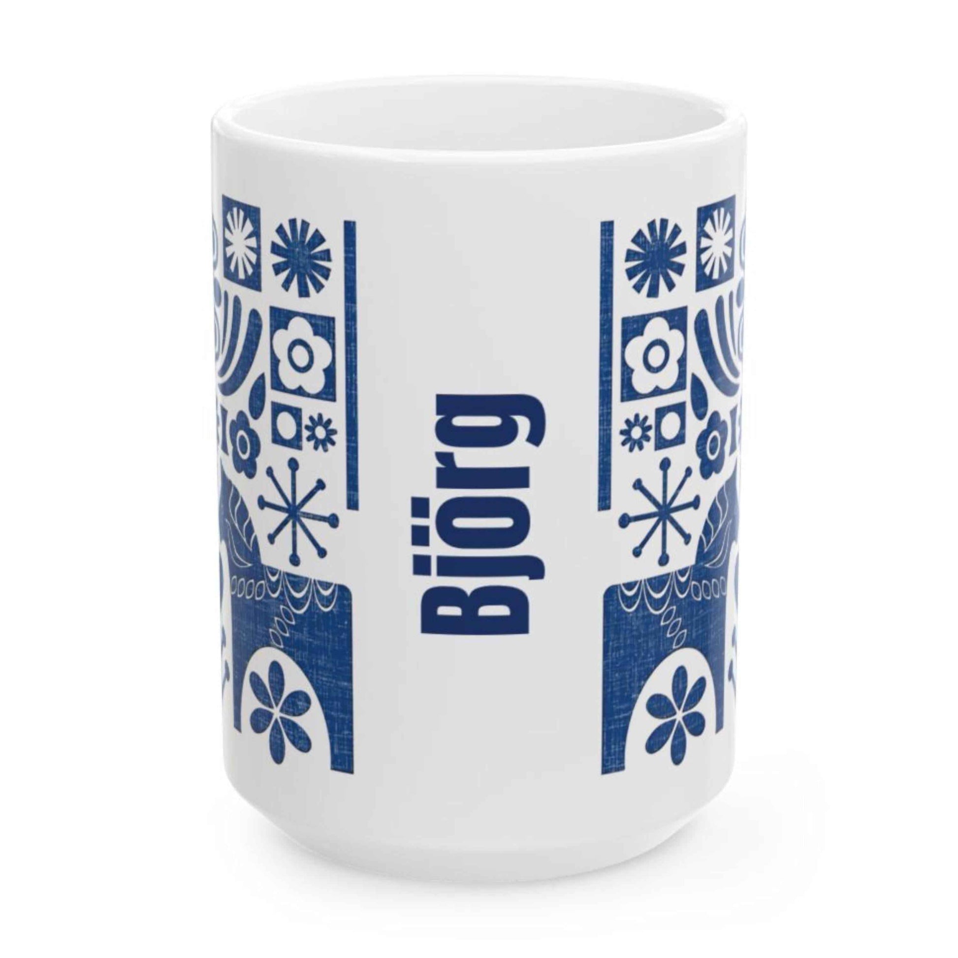 Blue Dala Horse Mug - Personalized Ceramic Coffee Cup | Unique Dad Gift - timelessbohochic.com