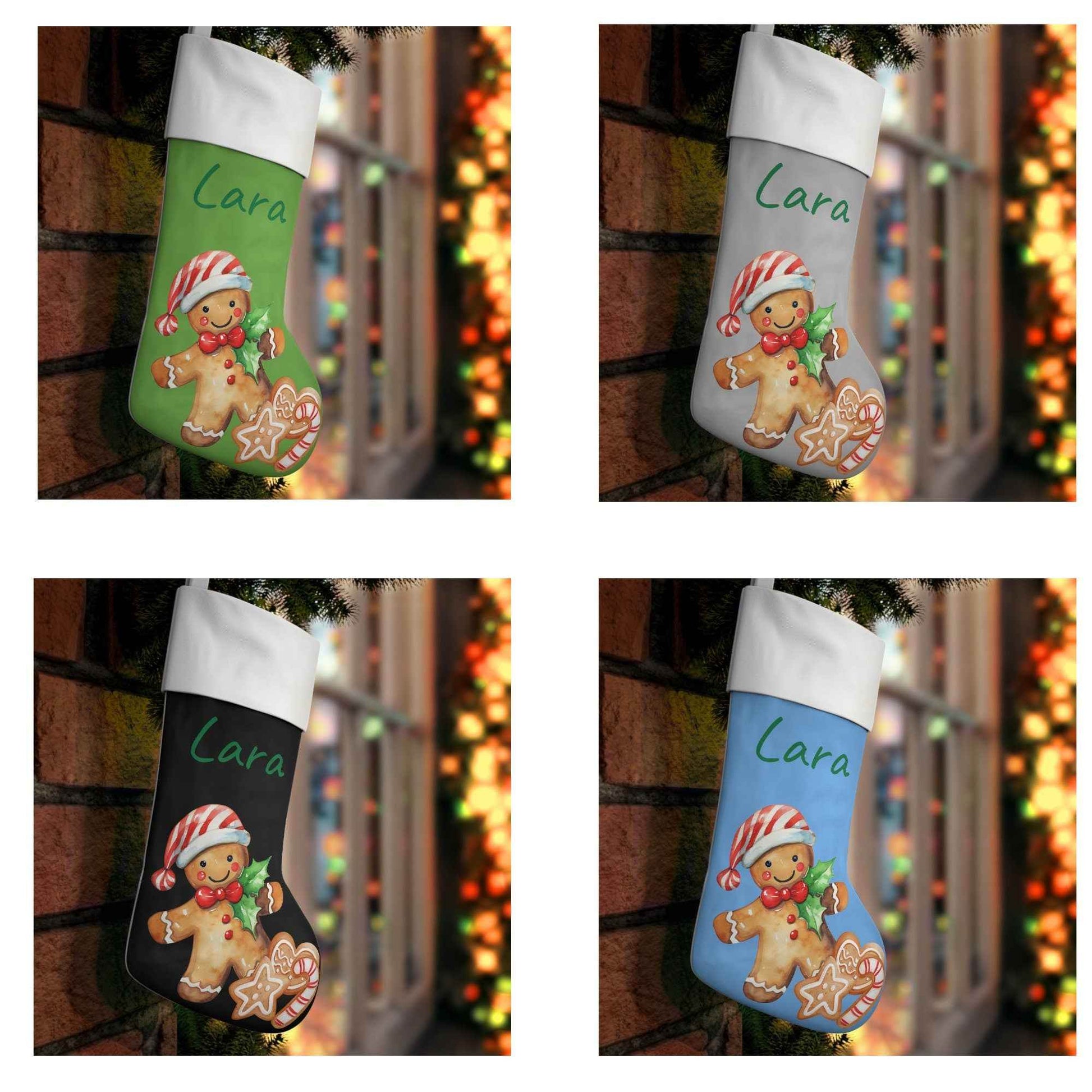 Personalized Christmas Stocking - Custom Holiday Decor with Cookie Design & Name - timelessbohochic.com