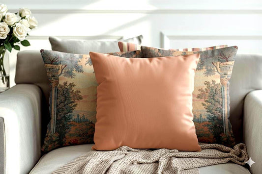 French Tapestry Pillow – Aubusson Style Decorative Cushion With Soft Filling - timelessbohochic.com