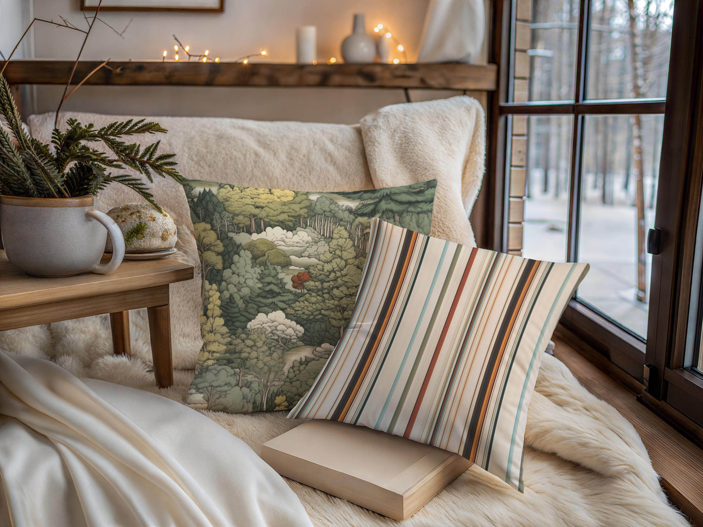 French Tapestry Pillow - Classic Aubusson Pattern Cotton Throw Pillow with Soft Polyester Filling - timelessbohochic.com