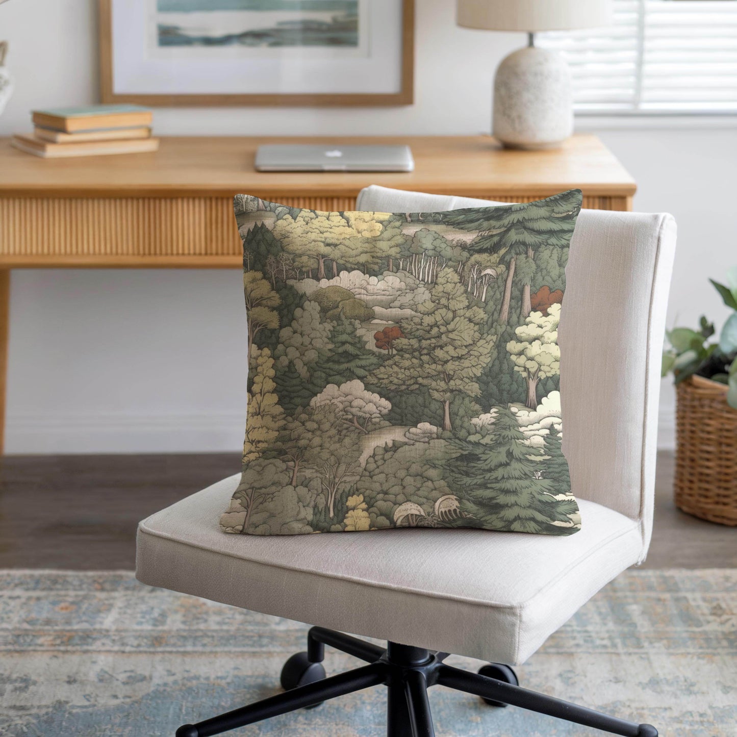 French Tapestry Pillow - Classic Aubusson Pattern Cotton Throw Pillow with Soft Polyester Filling - timelessbohochic.com