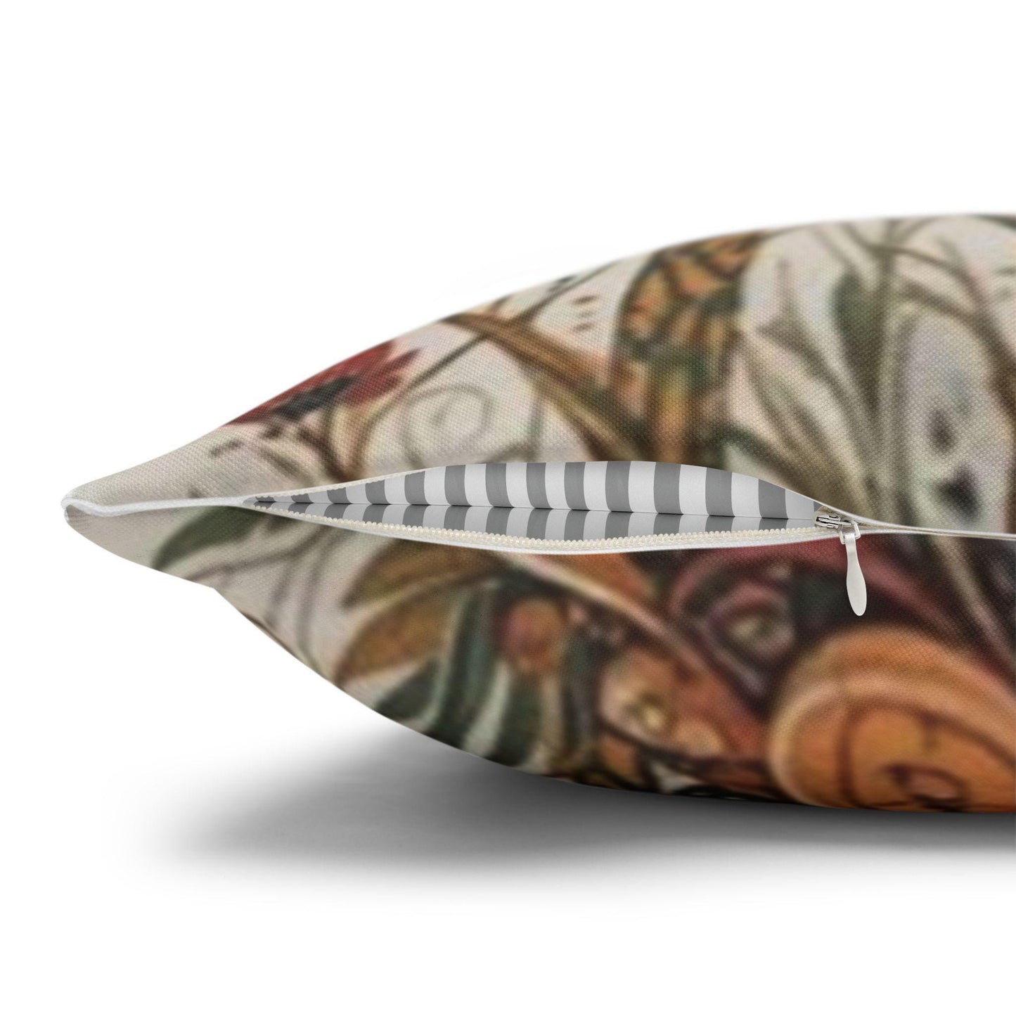 Moroccan Inspired pillow cover with woven pattern styled on a sofa or bed