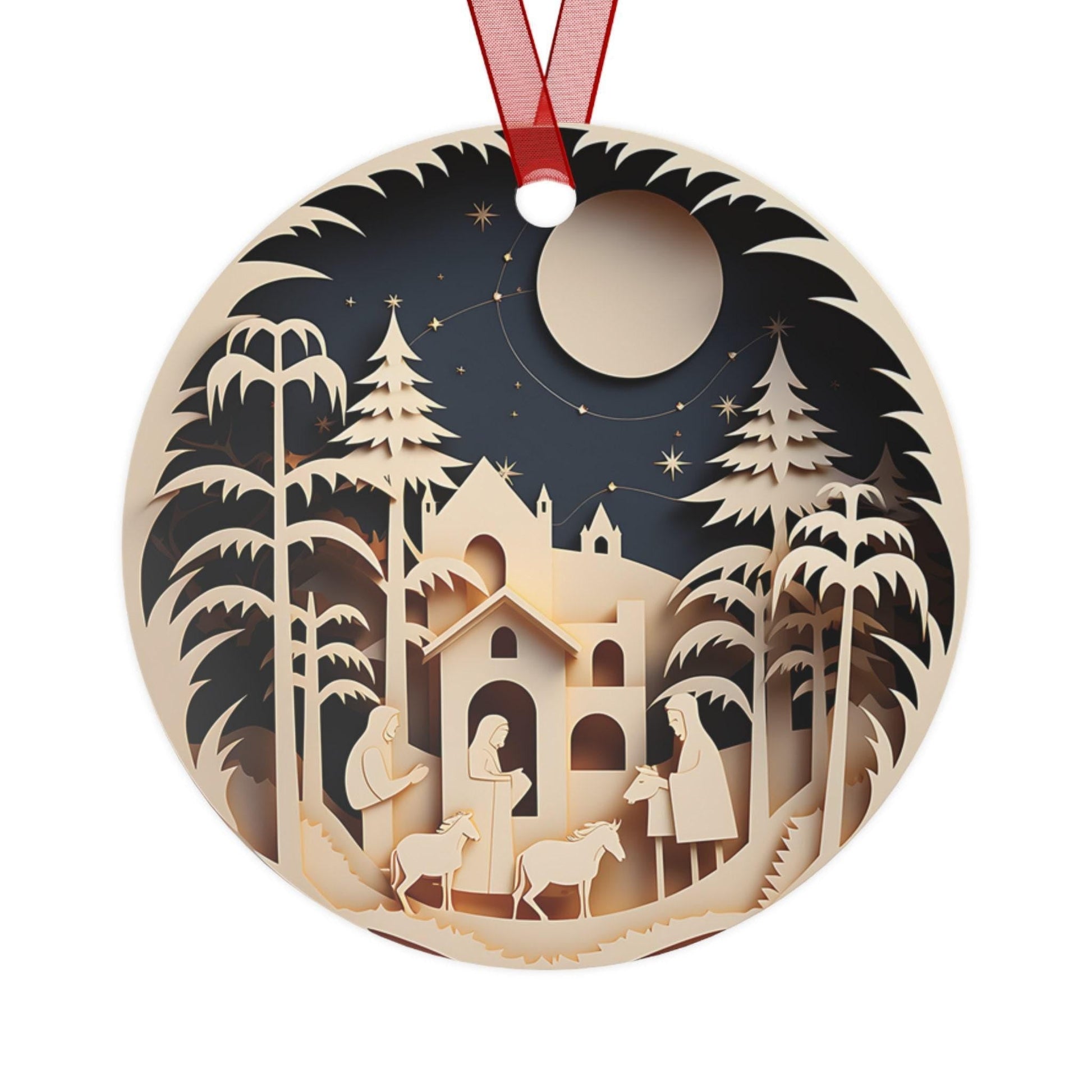 Personalized Nativity Ornament - Custom Armenian Christmas Ornament with Alphabet Text