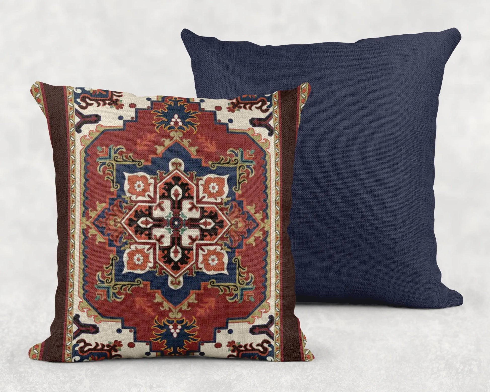Persian Rug Pillow Blanket Set – Woven Cotton Throw & Decorative Cushion Cover