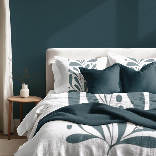 Floral Duvet Cover - Mid Century Bedding Set With Soft Breathable Polyester & Decorative Pillowcases - timelessbohochic.com