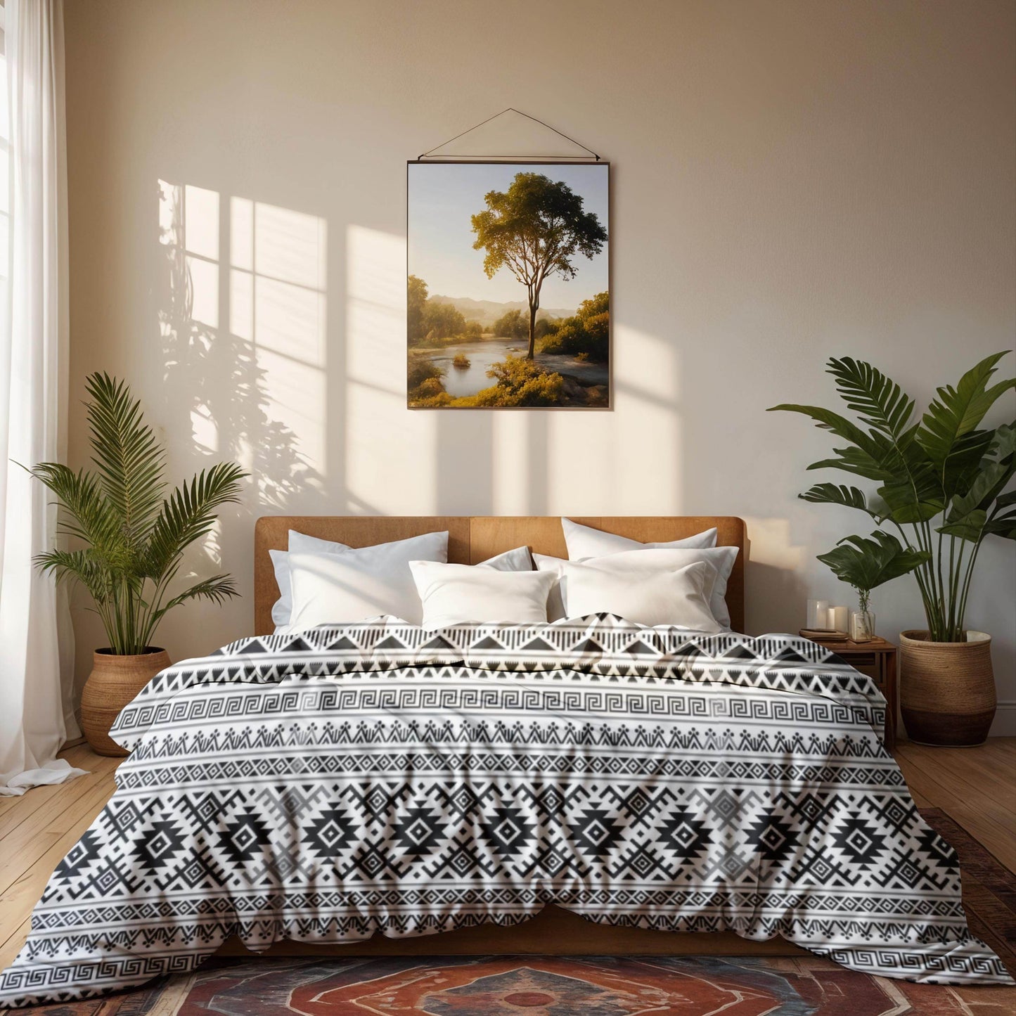 Geometric Bedding Set - Modern 3 Piece Zippered Duvet Cover & Pillowcases - timelessbohochic.com