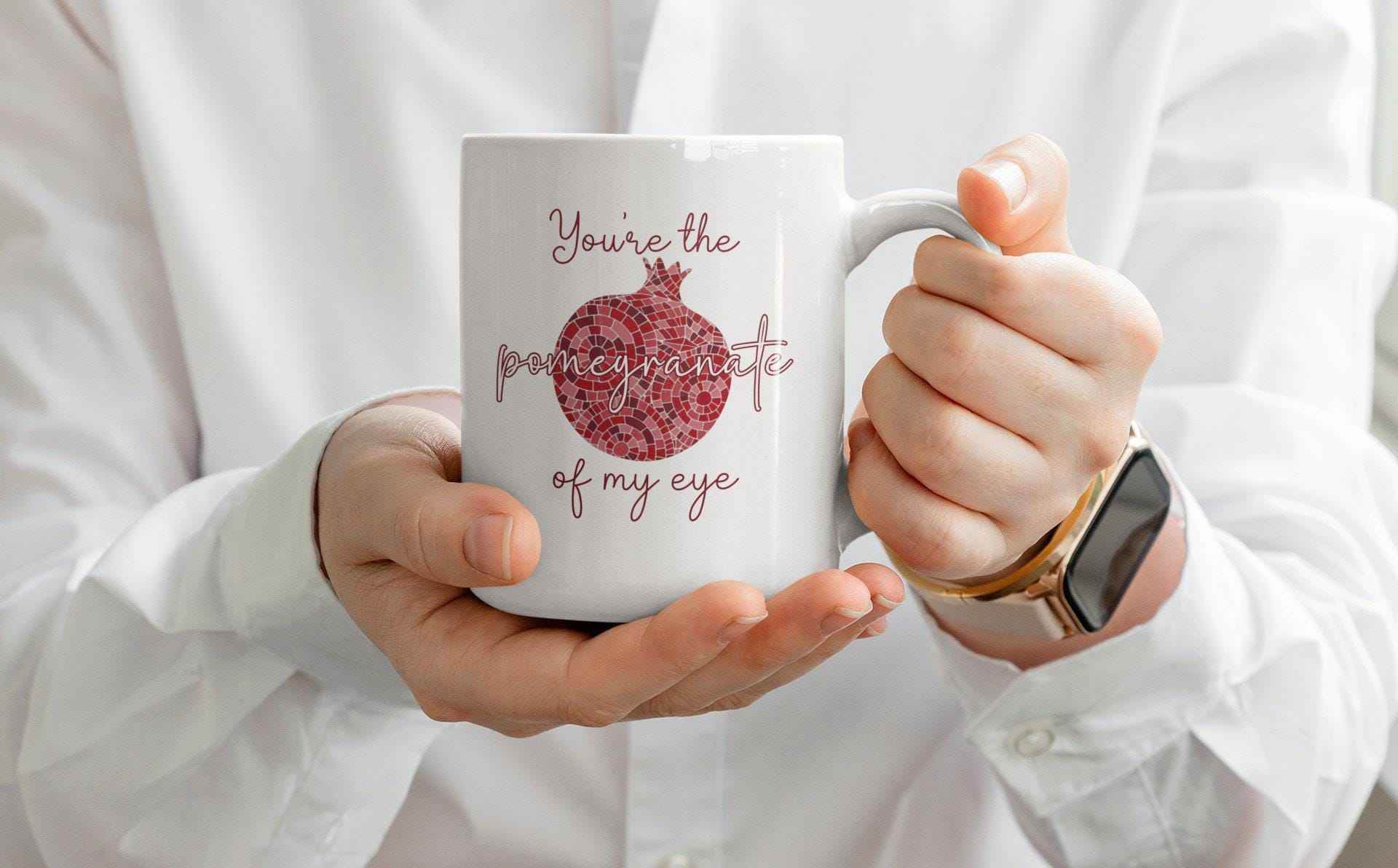 Armenian Coffee Mug – Handcrafted Ceramic Cup with Pomegranate Design, Personalized - timelessbohochic.com