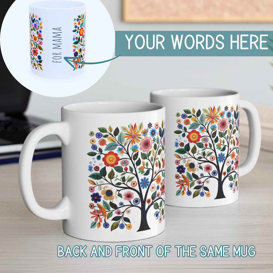 Scandinavian Mug - Custom Tree of Life Design | Personalized Scandinavian Mug for Coffee Lovers - timelessbohochic.com