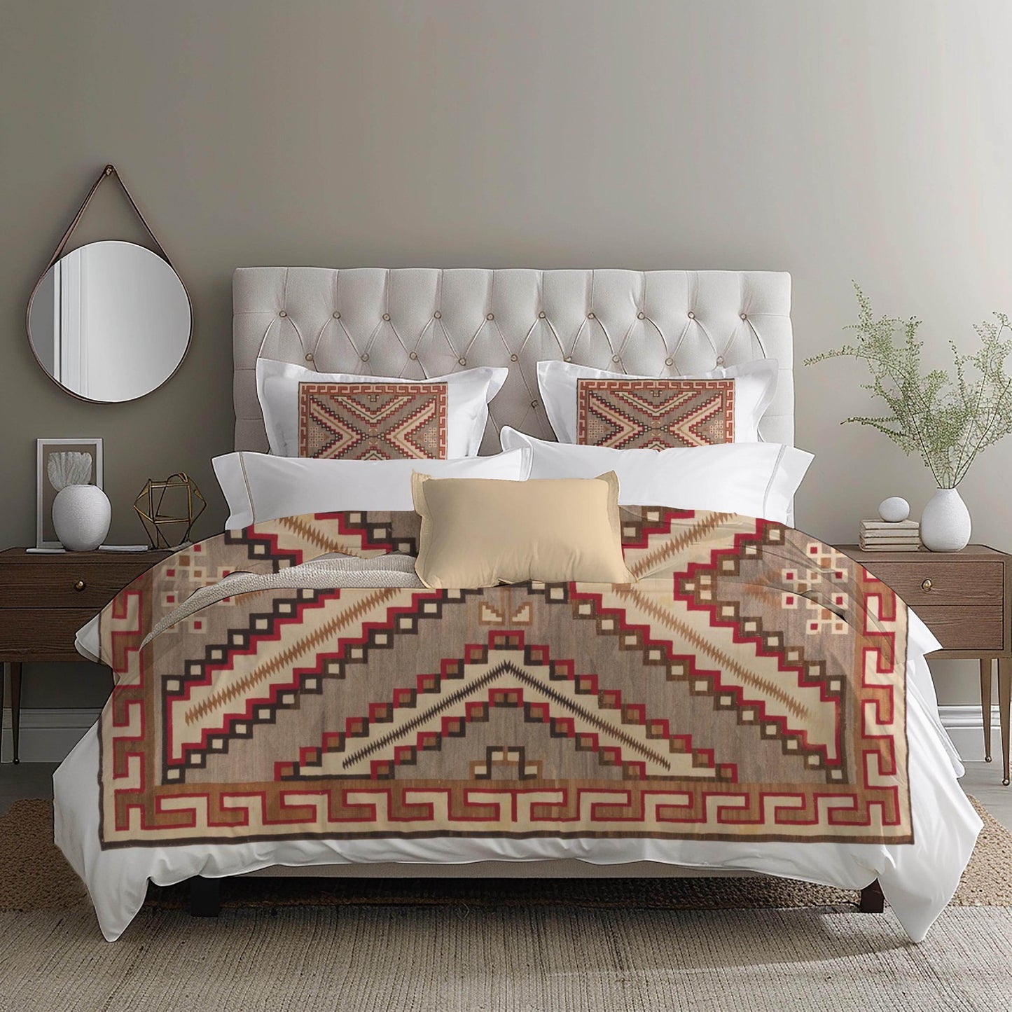 Native American Bedding Set – Geometric Duvet Cover 3 Piece Set with Zipper & Soft Fabric - timelessbohochic.com