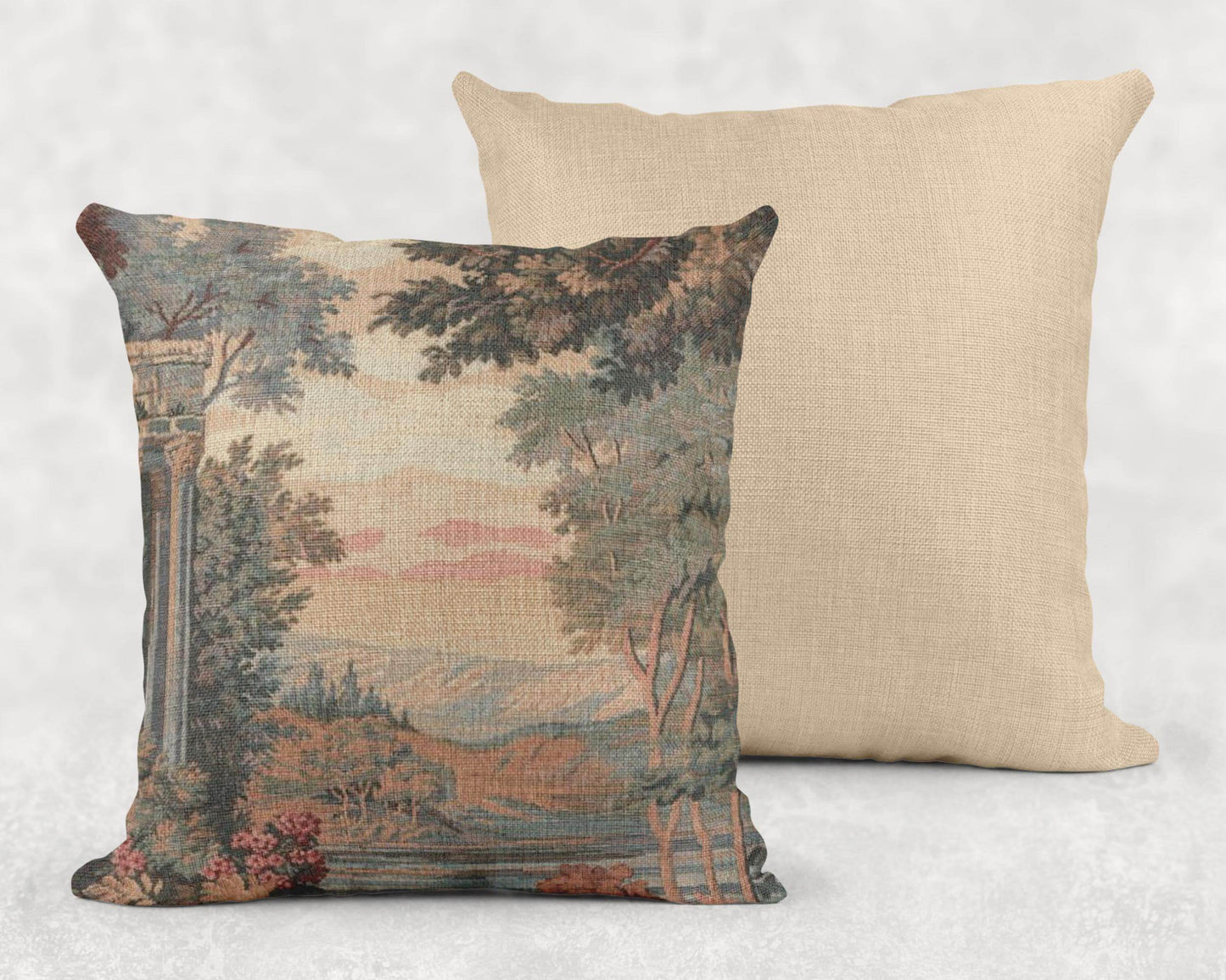 French Tapestry Pillow – Aubusson Style Decorative Cushion With Soft Filling - timelessbohochic.com