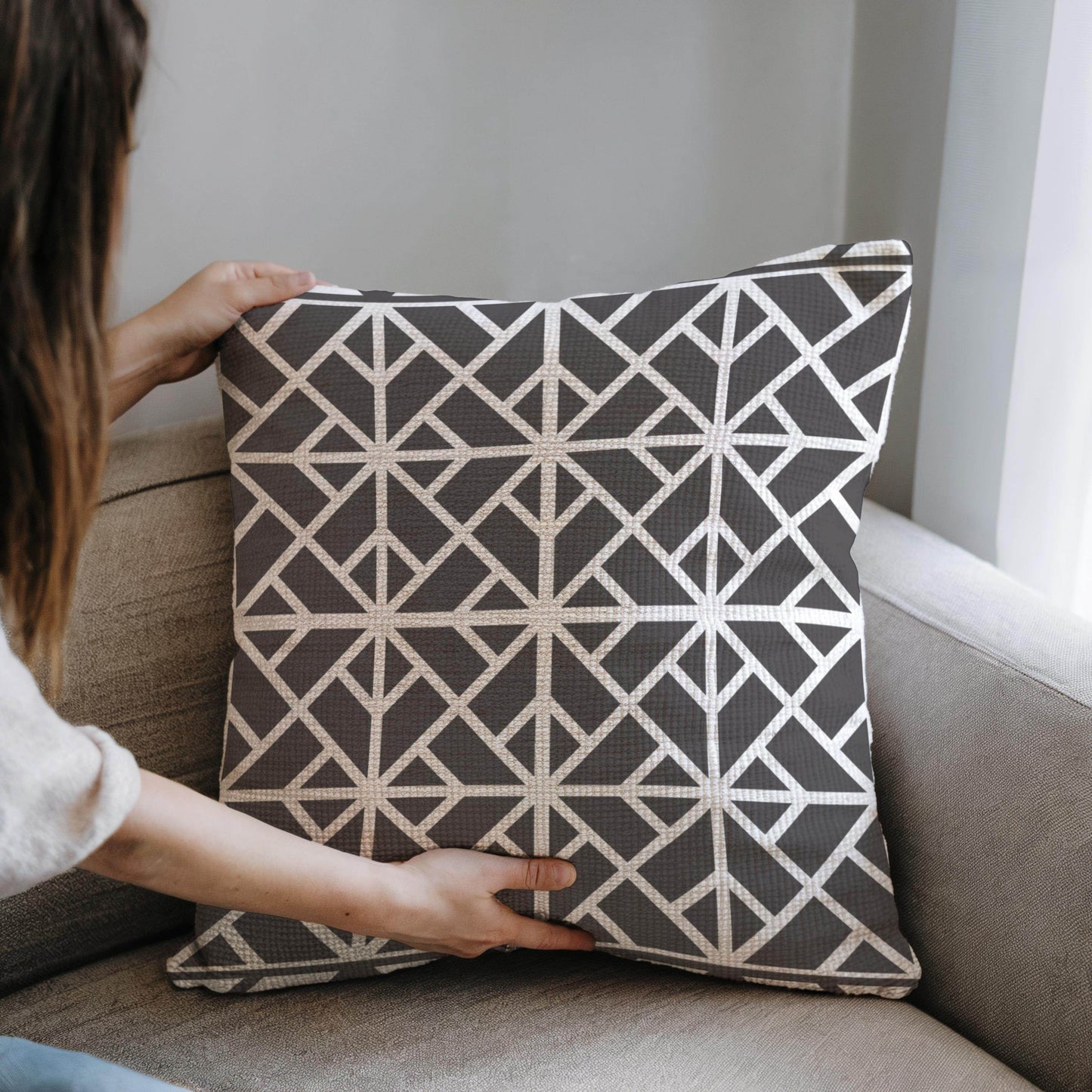 Modern Throw Pillow - Geometric Pattern Cushion | Double Sided Cotton Sofa Cushion - timelessbohochic.com