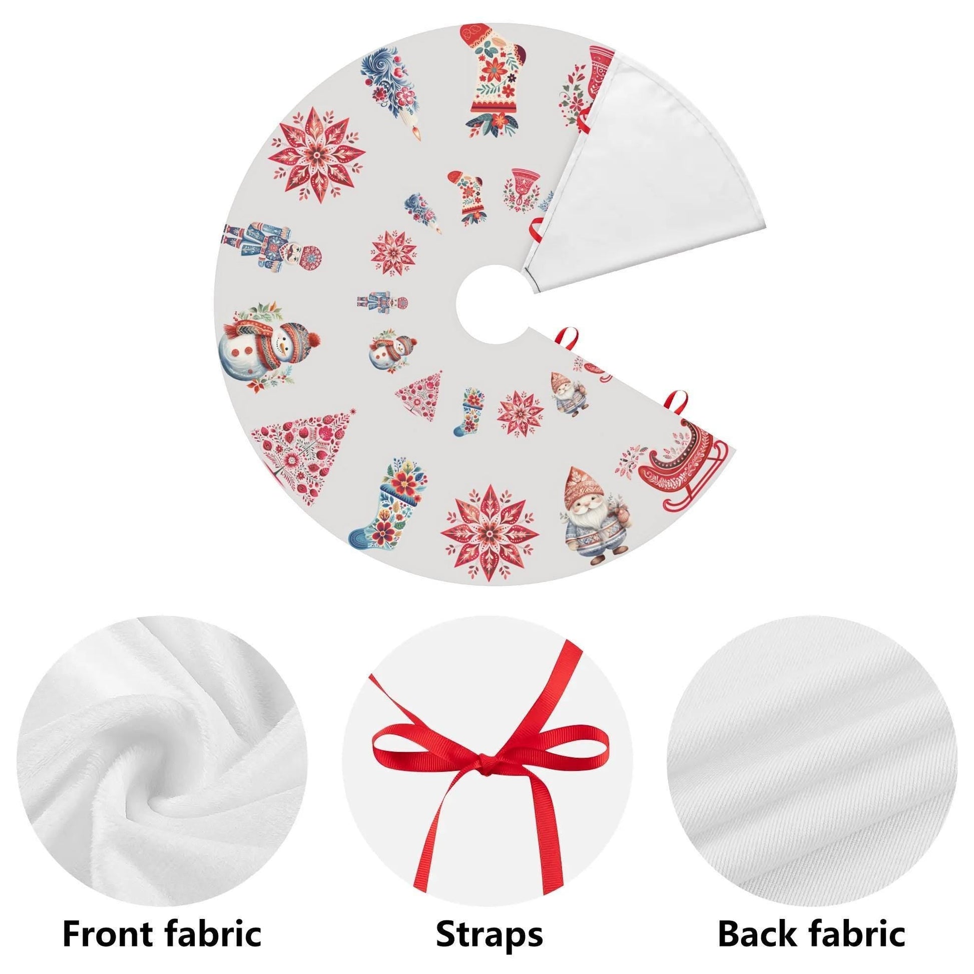 Nordic Christmas Tree Skirt – Scandinavian Holiday Decor | Cozy Winter Tree Skirt