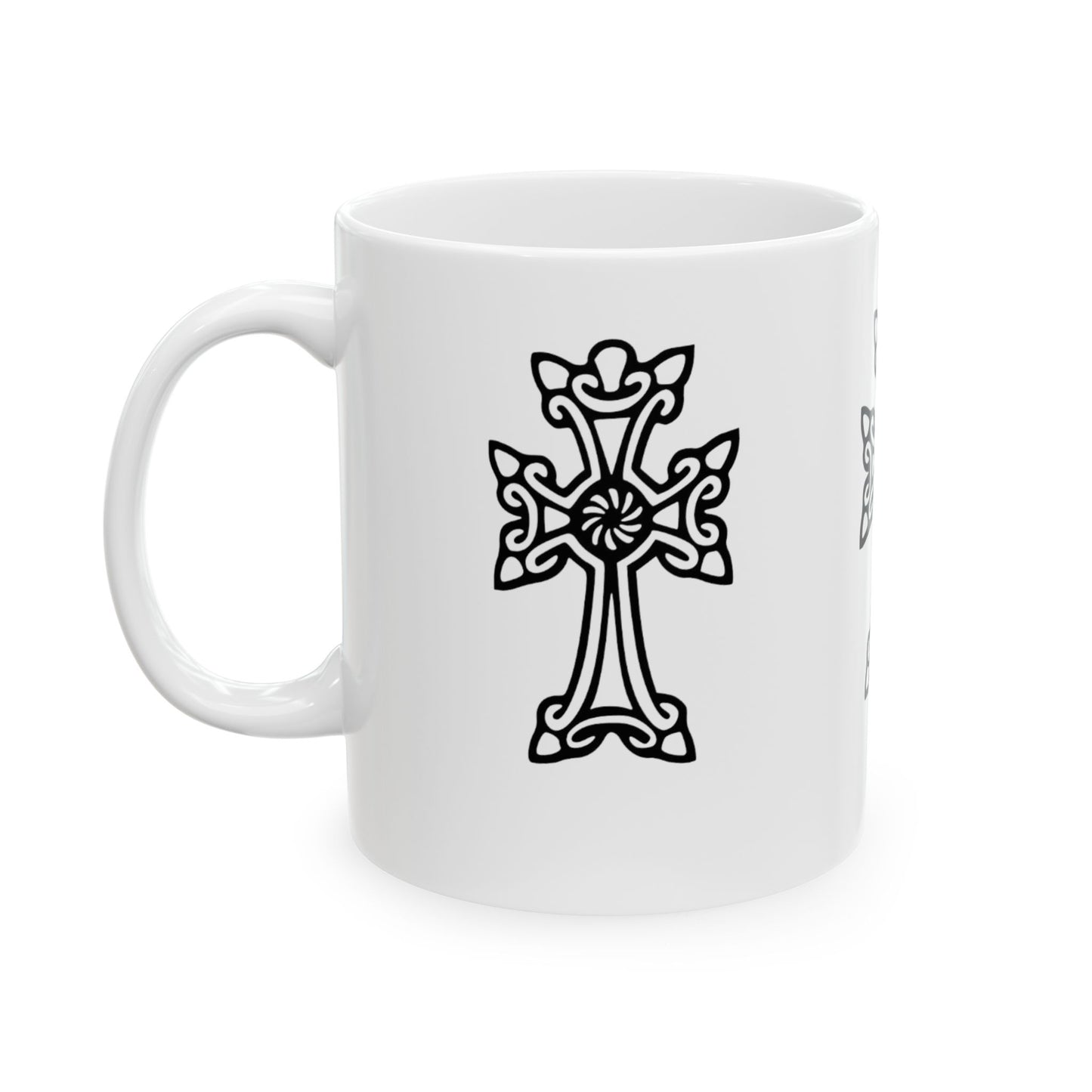 Armenian Cross Ceramic Mug, Faith Inspired Coffee Cup, Personalized