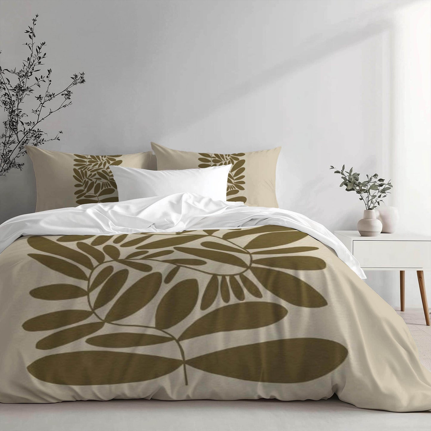 Mid Century Modern Bedding - Lime Tree Bedspread 3PCS Set With Zipper Closure - timelessbohochic.com