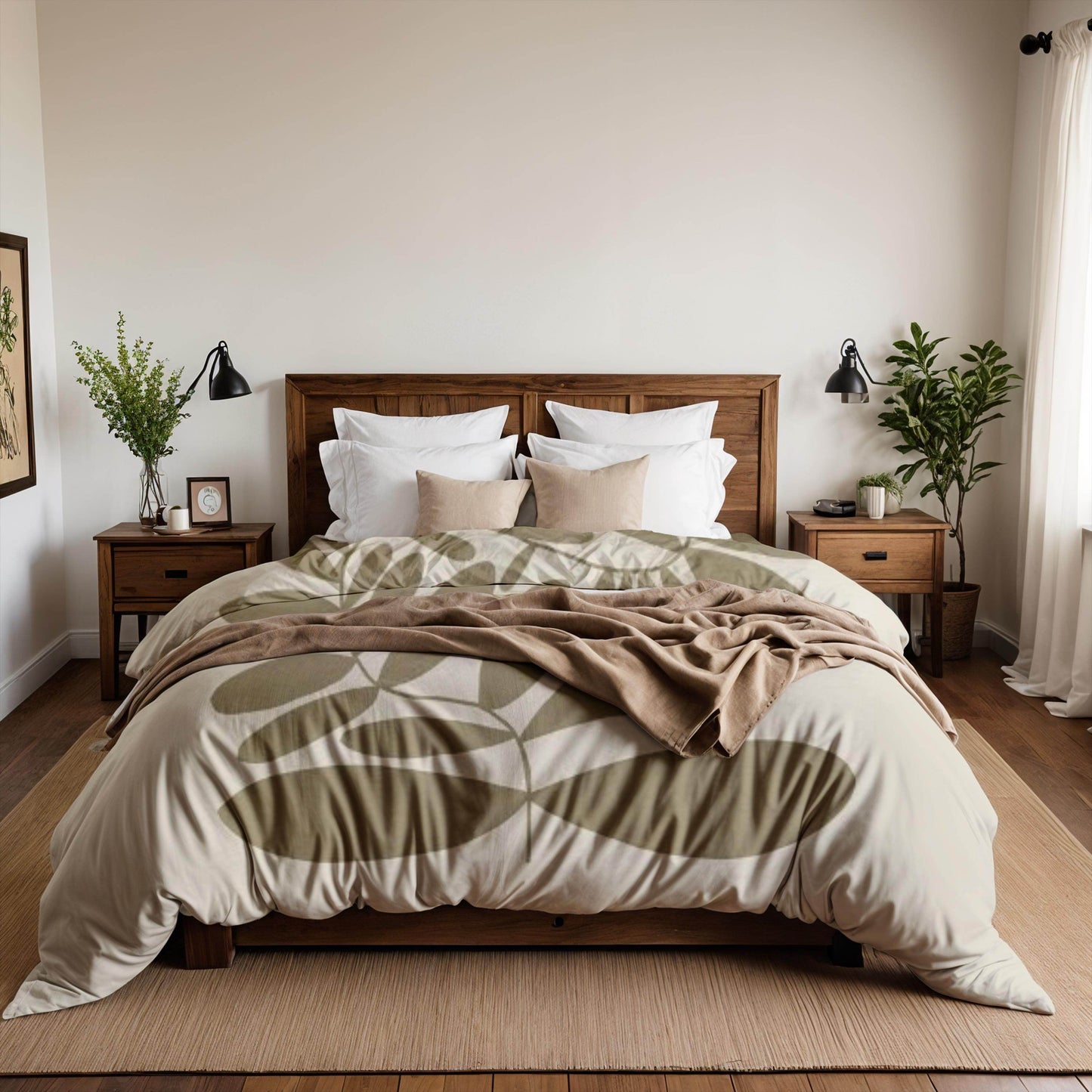 Mid Century Modern Bedding - Lime Tree Bedspread 3PCS Set With Zipper Closure - timelessbohochic.com