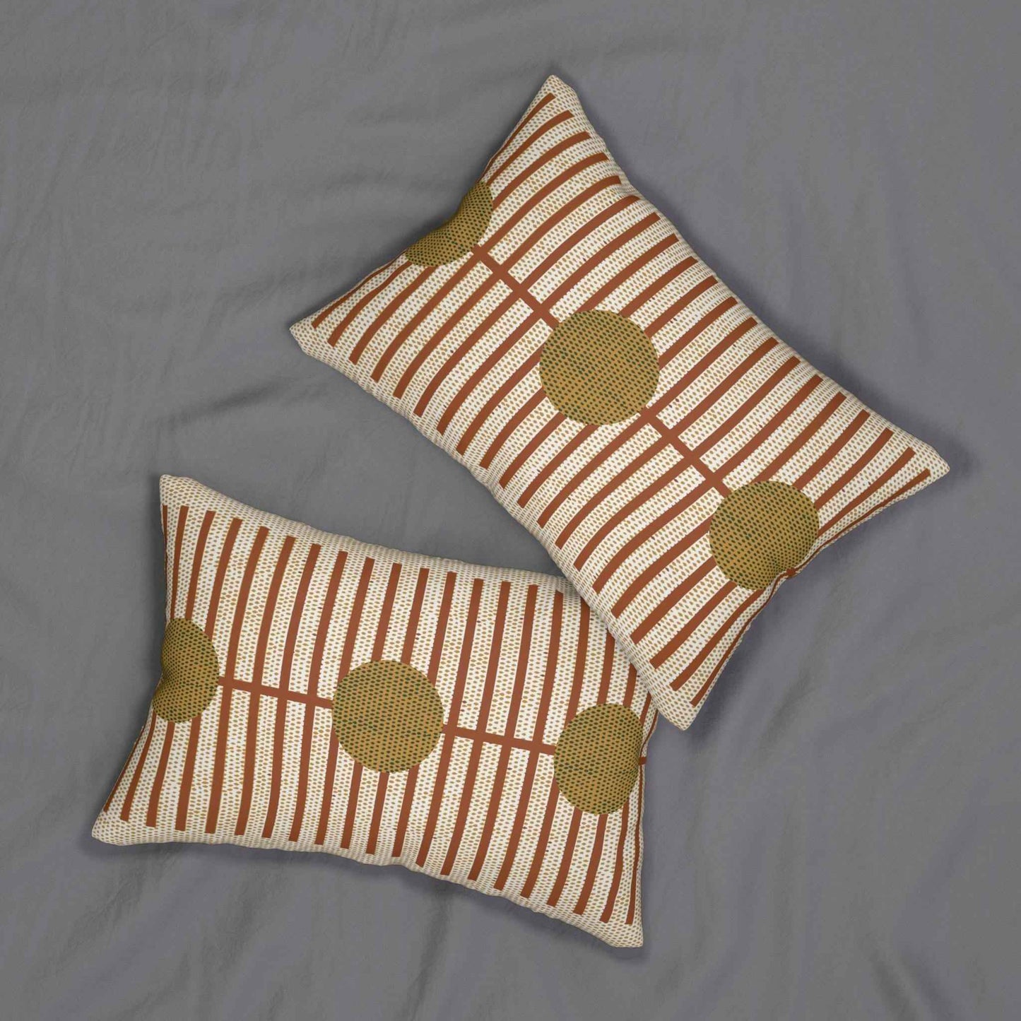 Scandinavian Inspired throw pillow with geometric pattern styled on a sofa or bed