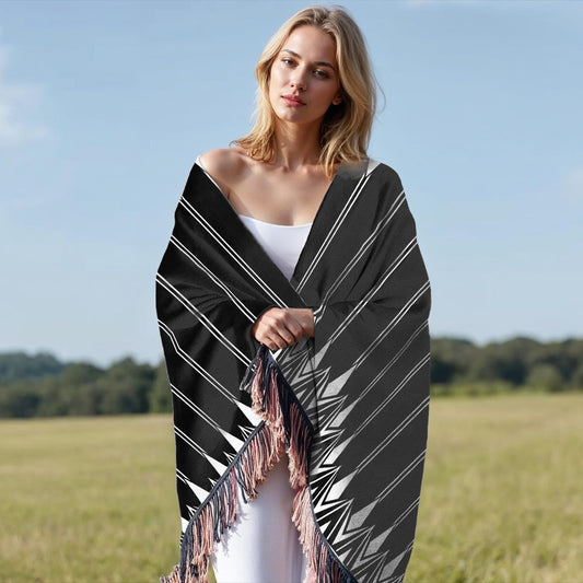 Cotton Blanket - Boho Camping Mat | Geometric Woven Throw | Lightweight Outdoor Coverlet