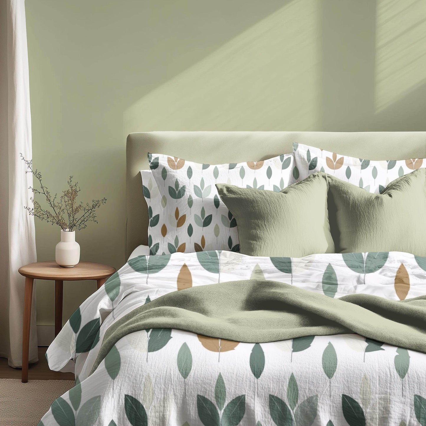 Fall Decor Duvet Cover | Leaf Design Bedding Set - Soft Breathable Polyester 3-Piece Bedspread - timelessbohochic.com
