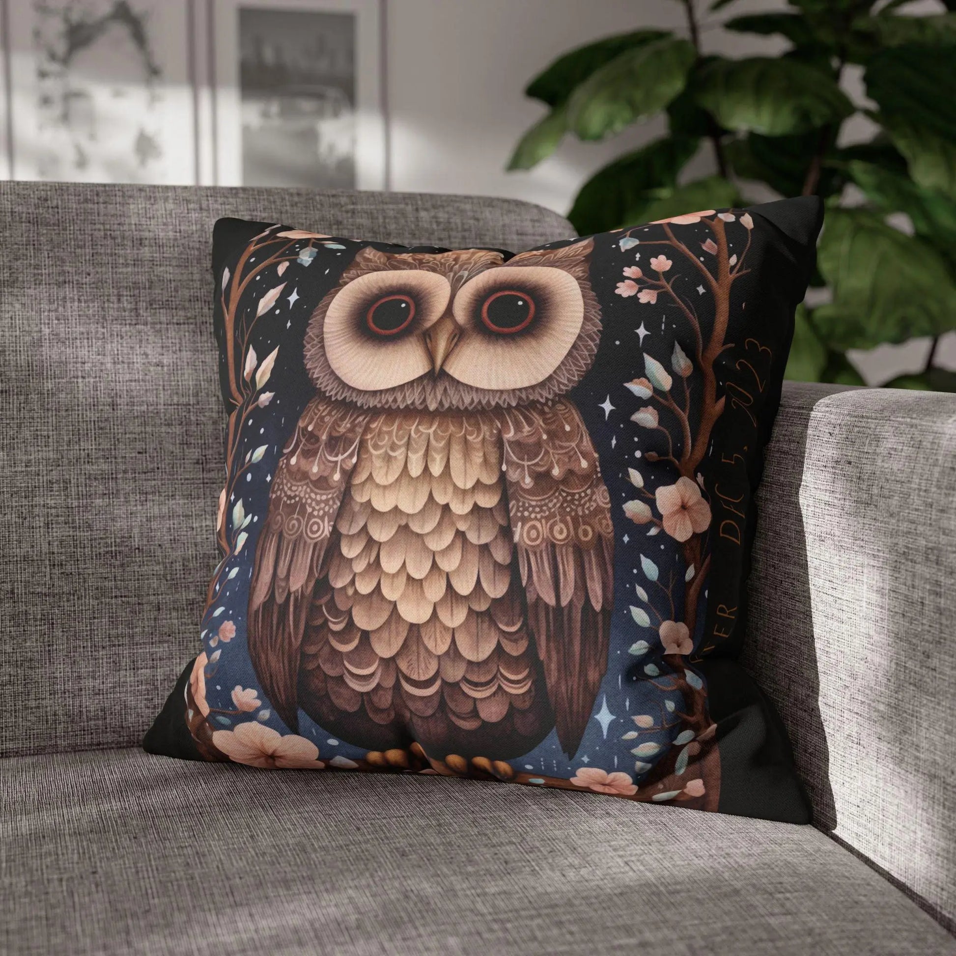 Scandinavian Folk Art Pillow - Nordic Pillow Cover | Double Sided Woodland Sham