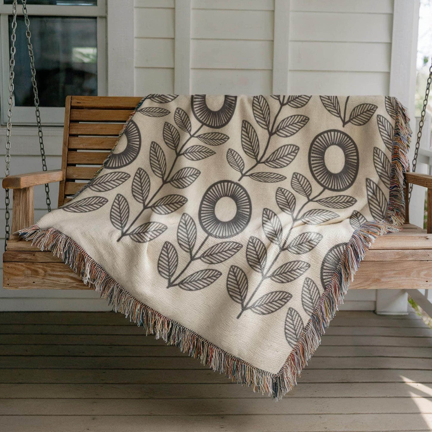 Woven Tapestry Floral Pattern - Cottagecore Style Textured Textile Art - timelessbohochic.com