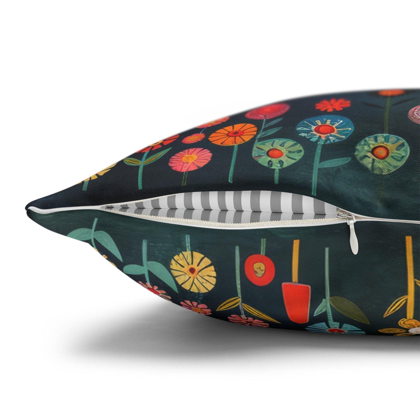 Scandinavian Inspired pillow cover with woven pattern styled on a sofa or bed