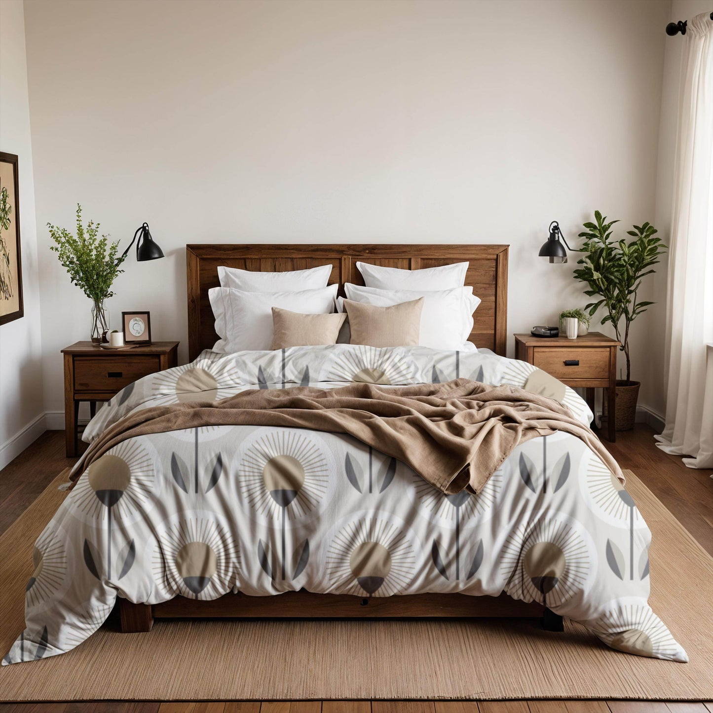 Sunflower Bedding Set – Floral Duvet Cover Zipper | Soft Breathable Polyester 3 Piece Bedspread - timelessbohochic.com