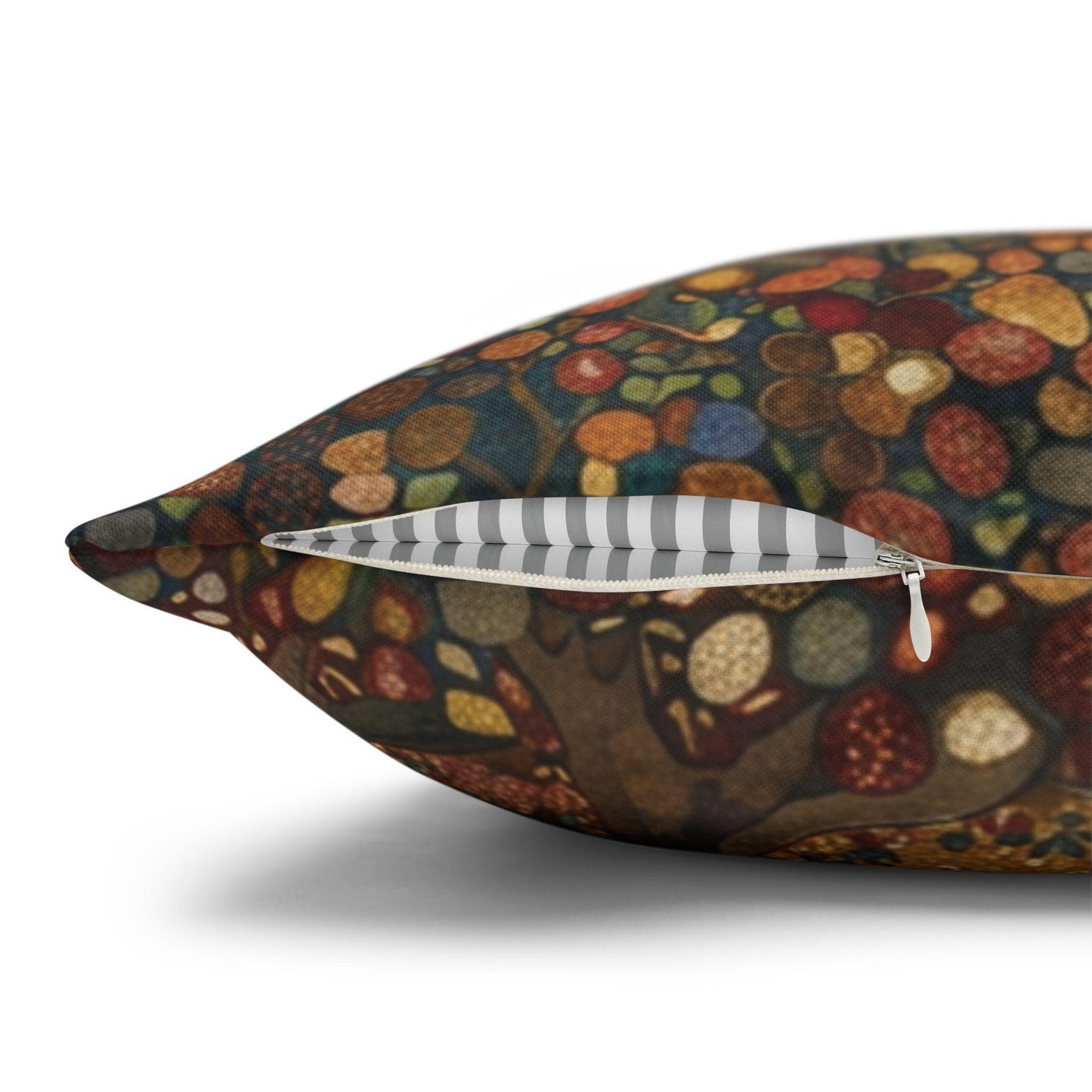 Scandinavian Inspired pillow cover with woven pattern styled on a sofa or bed