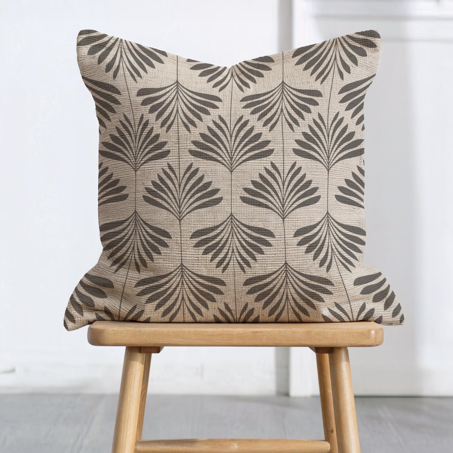 Monochromatic Pillow – Woven Cushion | Neutral Decor Putty Grey | Cozy Scandinavian Accent