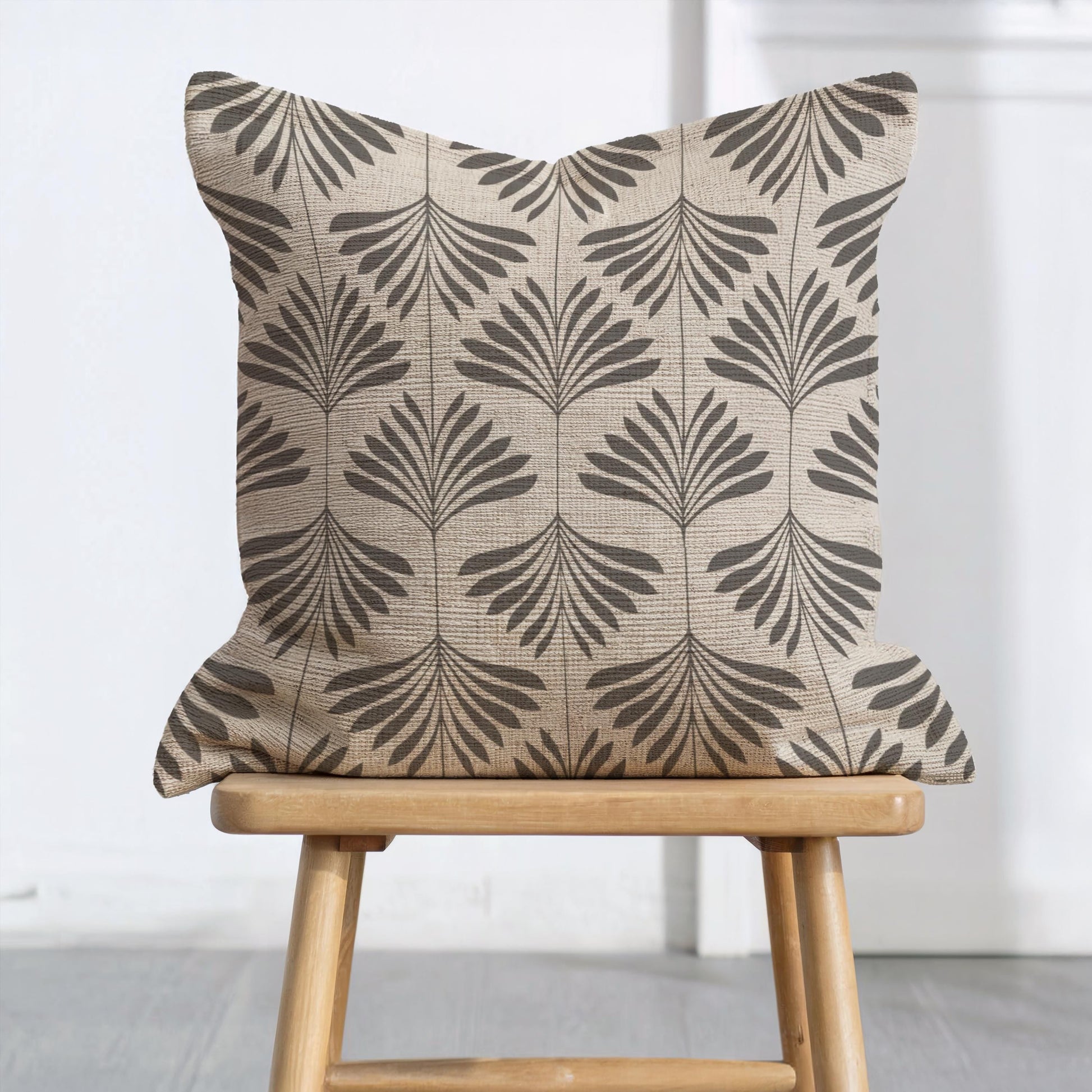 Monochromatic Pillow – Woven Cushion | Neutral Decor Putty Grey | Cozy Scandinavian Accent