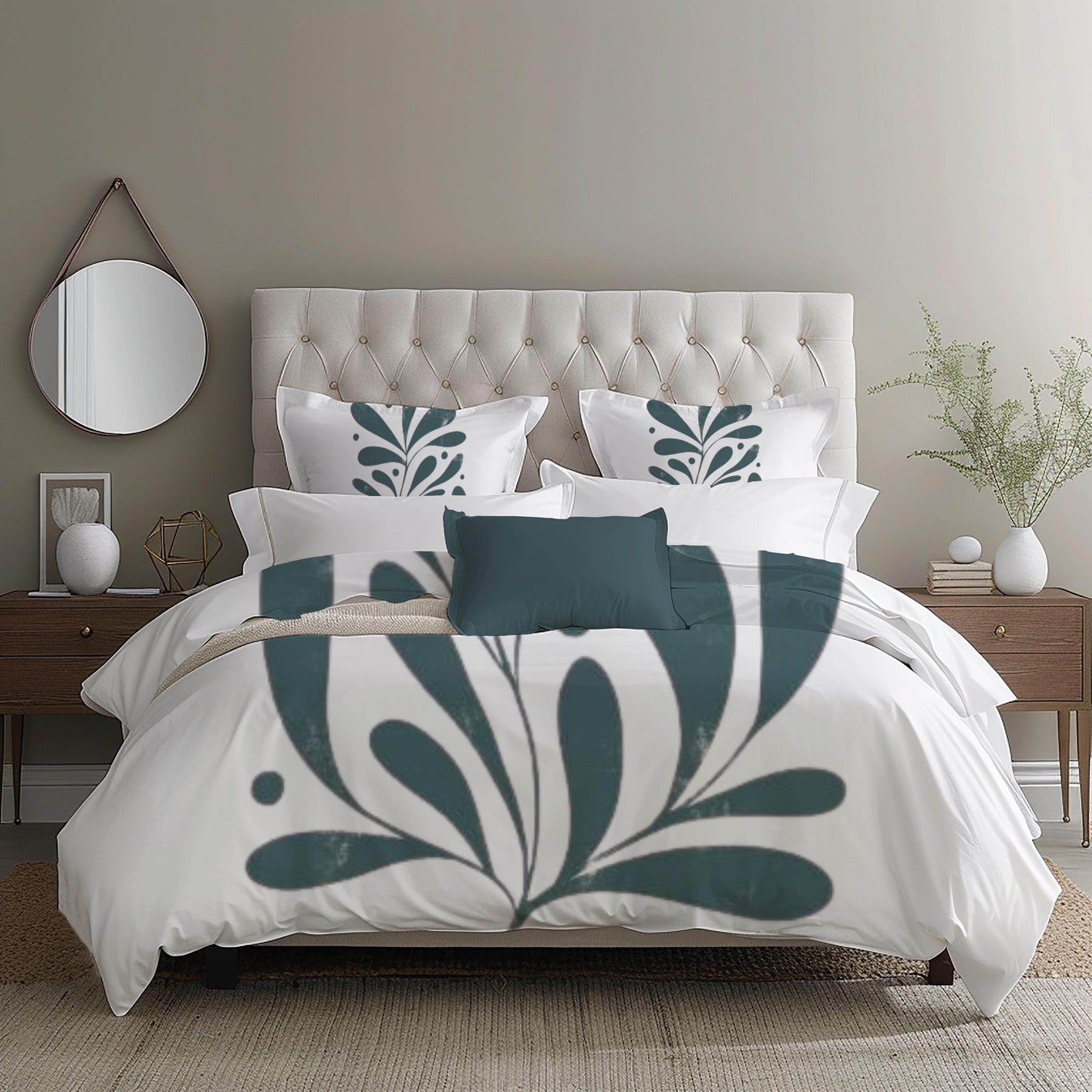 Floral Duvet Cover - Mid Century Bedding Set With Soft Breathable Polyester & Decorative Pillowcases - timelessbohochic.com