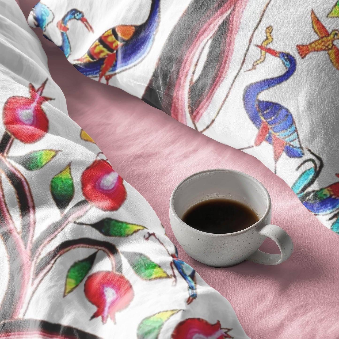 Armenian Tree of Life Duvet - Custom Pomegranate Tree Bedding Set | Soft Polyester Cover - timelessbohochic.com