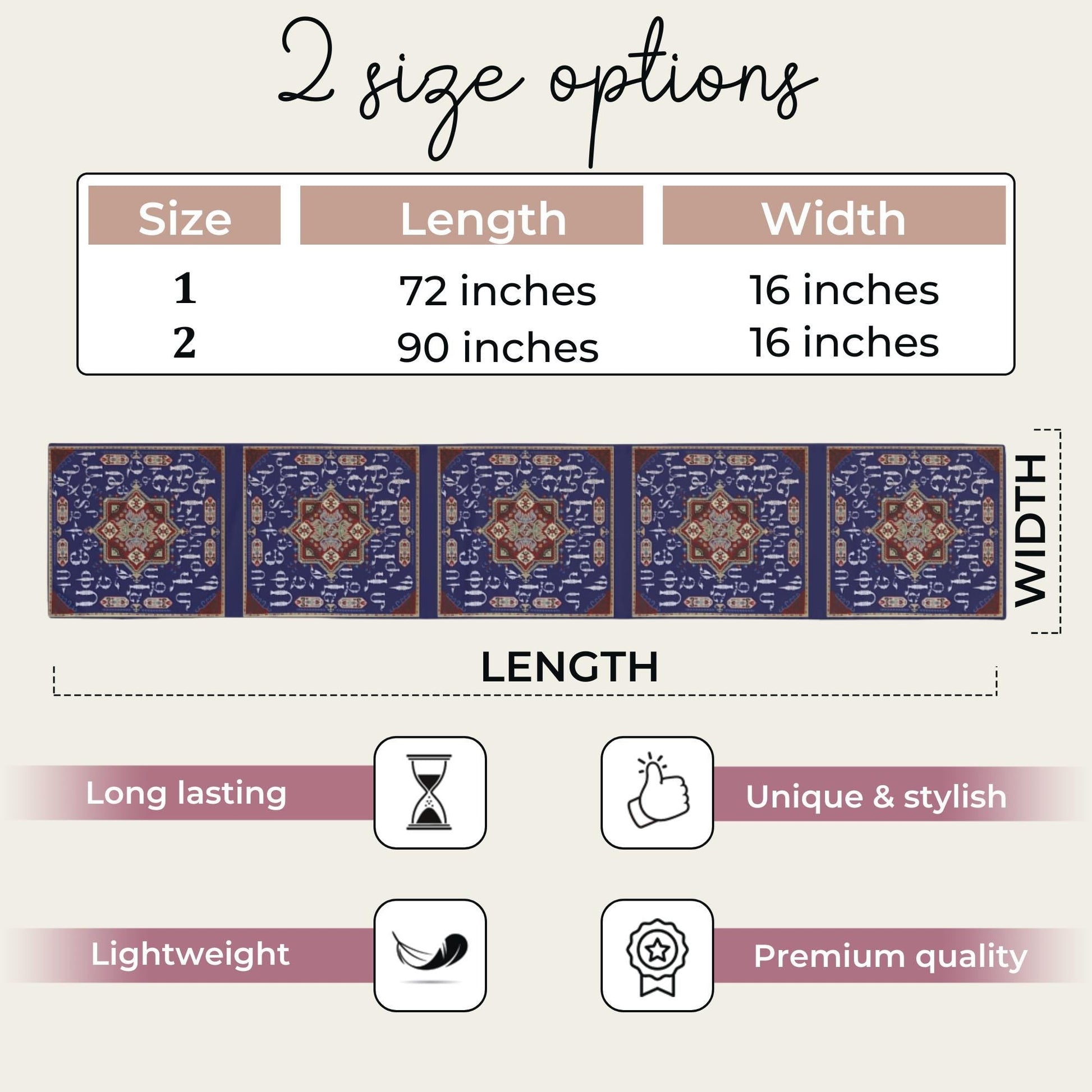 Armenian Table Runner – Blue White Runner | Handcrafted Ethnic Table Decor