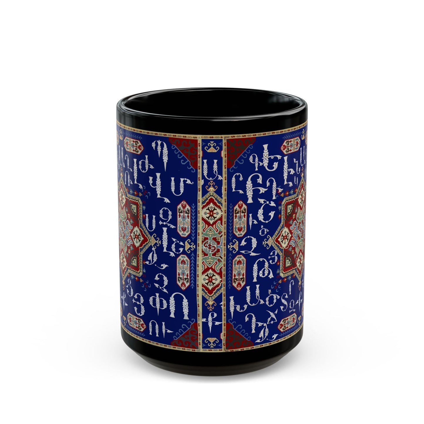 Armenian Alphabet Ceramic Mug, Black, Personalized Heritage Gift - timelessbohochic.com