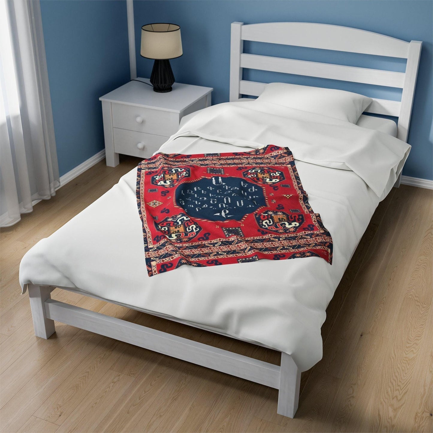 Armenian Alphabet Plush Velveteen Blanket Intricate – Diaspora Heritage Gift