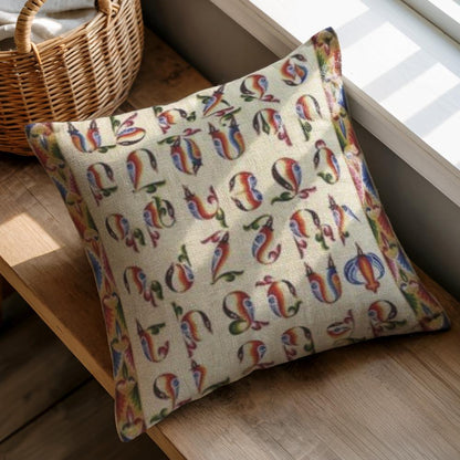 Armenian Alphabet Throw Pillow Set – Abstract Multicolor - timelessbohochic.com